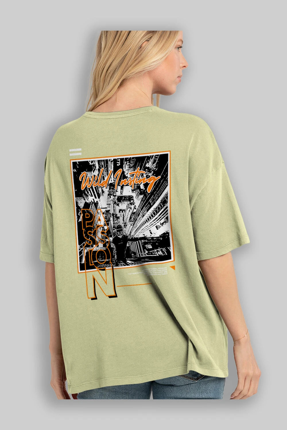 Wild Passion Arka Baskılı Oversize t-shirt Erkek Kadın Unisex