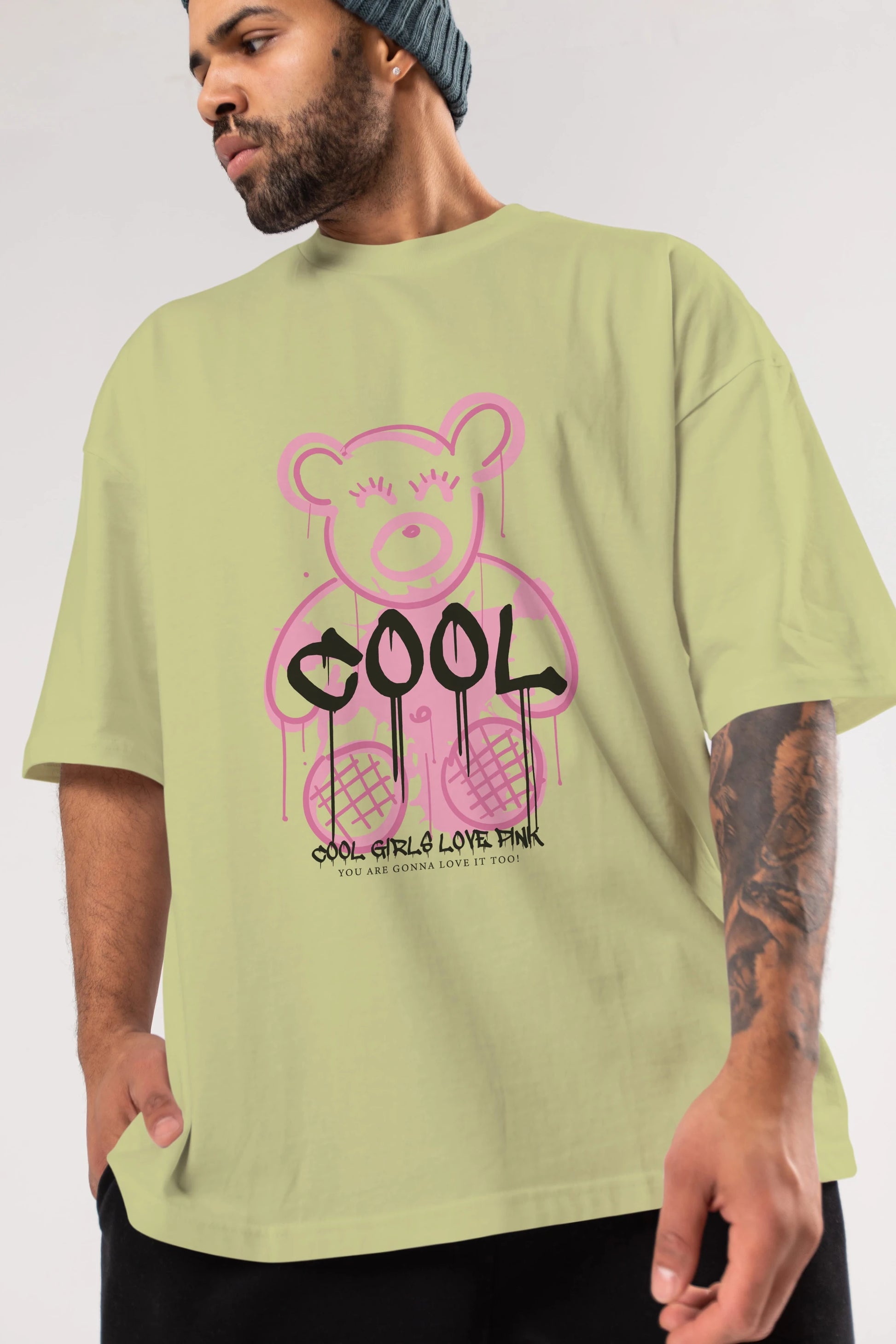 Cool Bear Ön Baskılı Oversize t-shirt Erkek Kadın Unisex