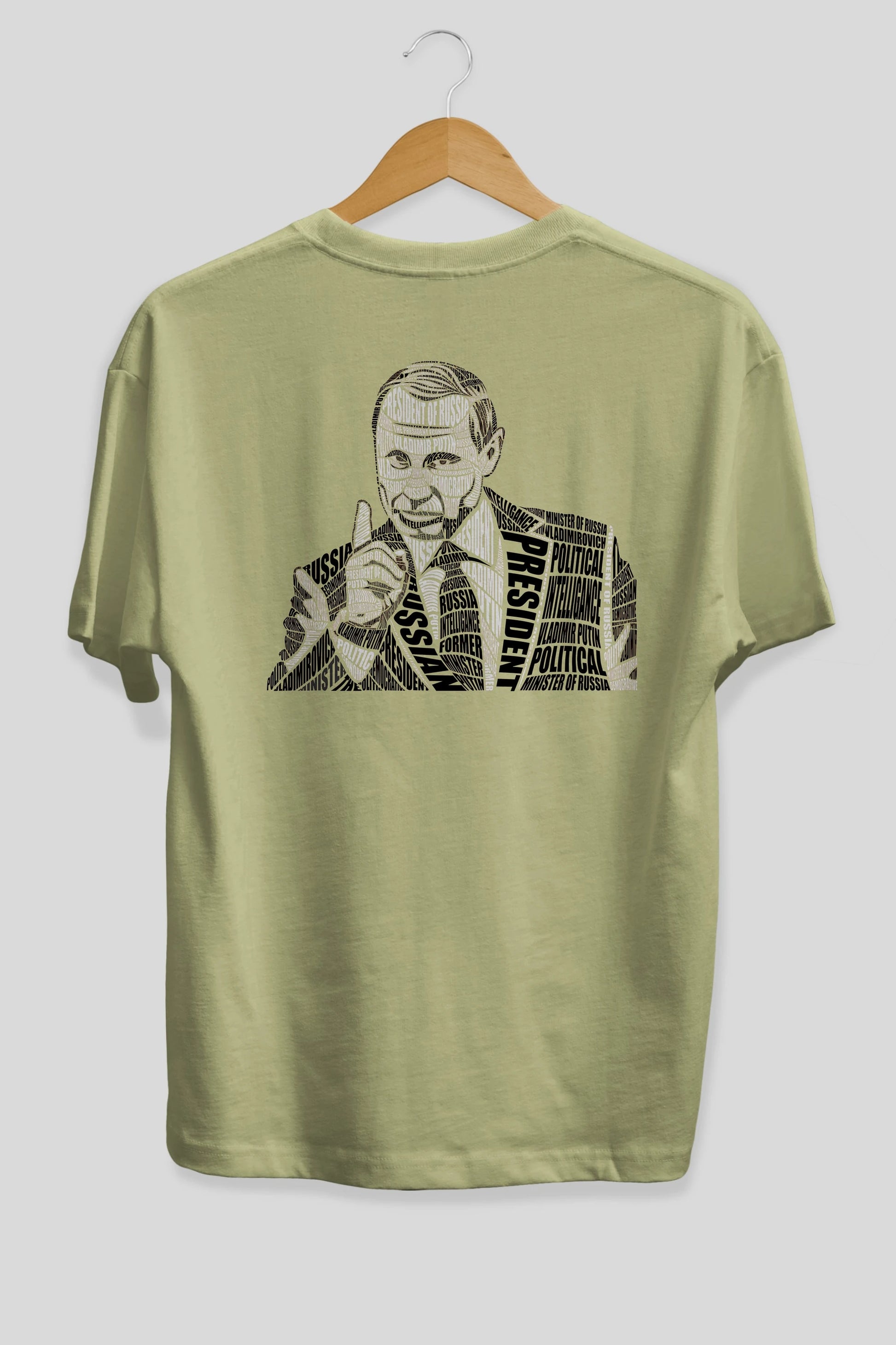 Putin Calligram Arka Baskılı Oversize t-shirt %100 pamuk Erkek Kadın Unisex