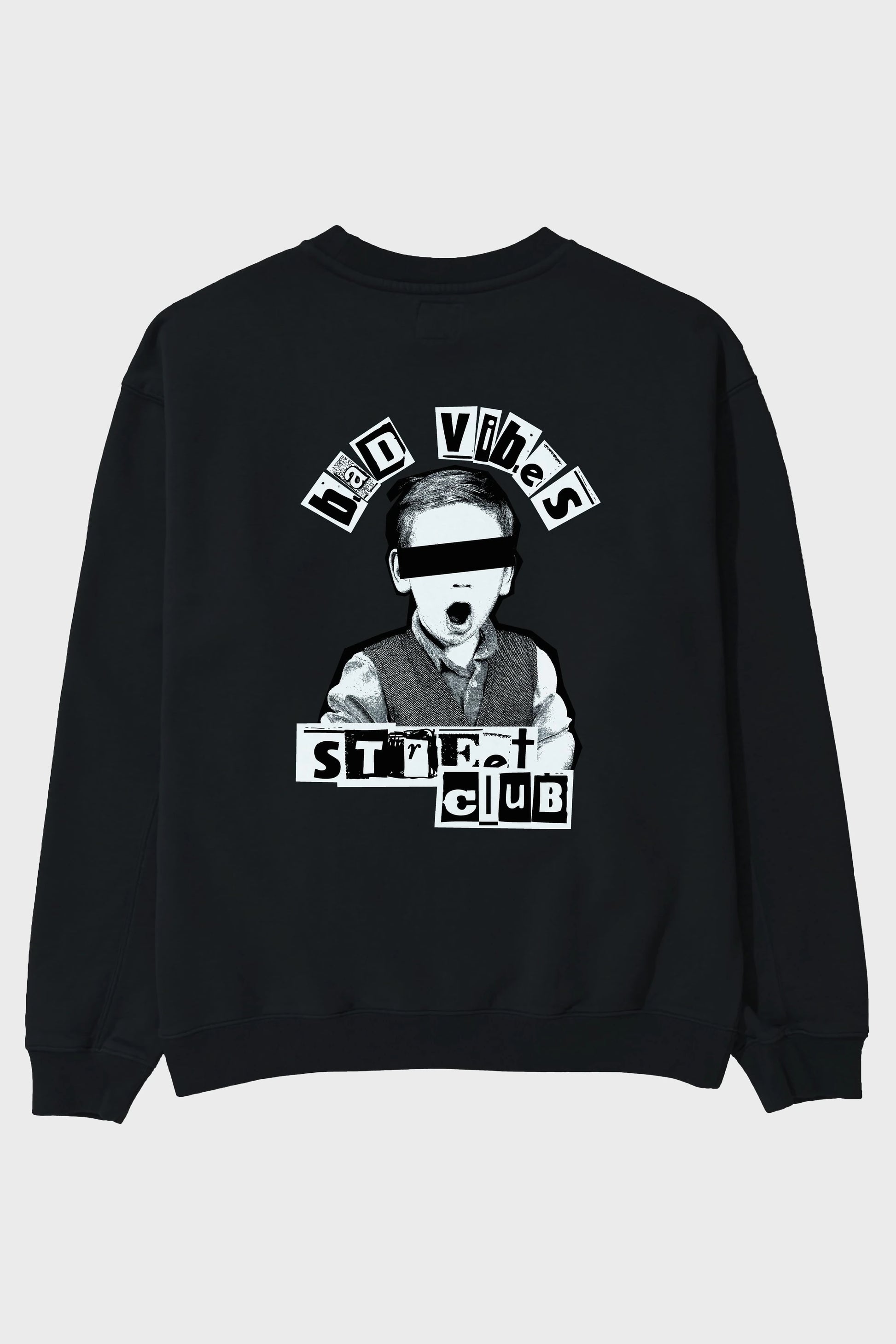Bad Vibes Street Club Arka Baskılı Oversize Sweatshirt Erkek Kadın Unisex