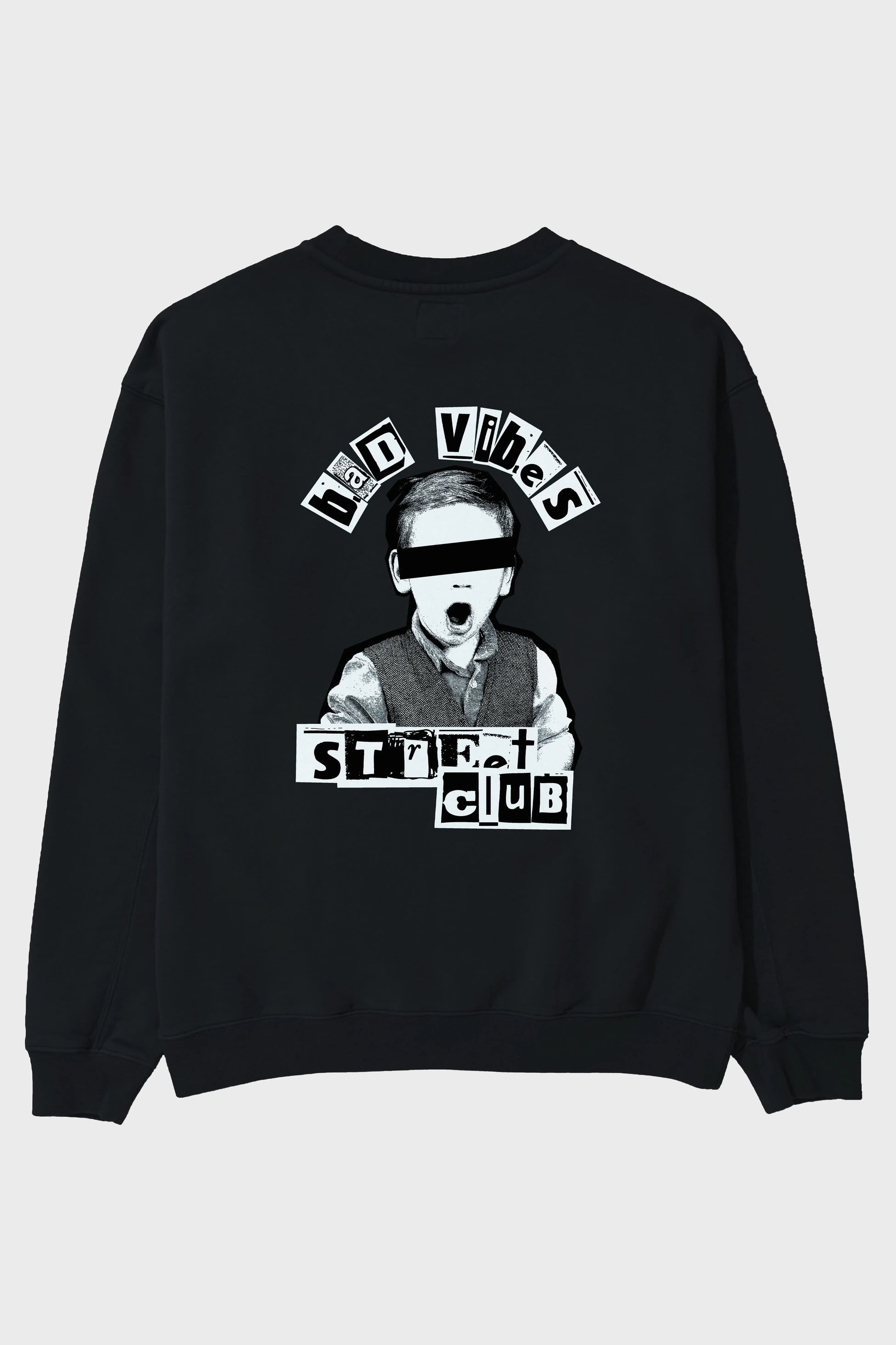Bad Vibes Street Club Arka Baskılı Oversize Sweatshirt Erkek Kadın Unisex