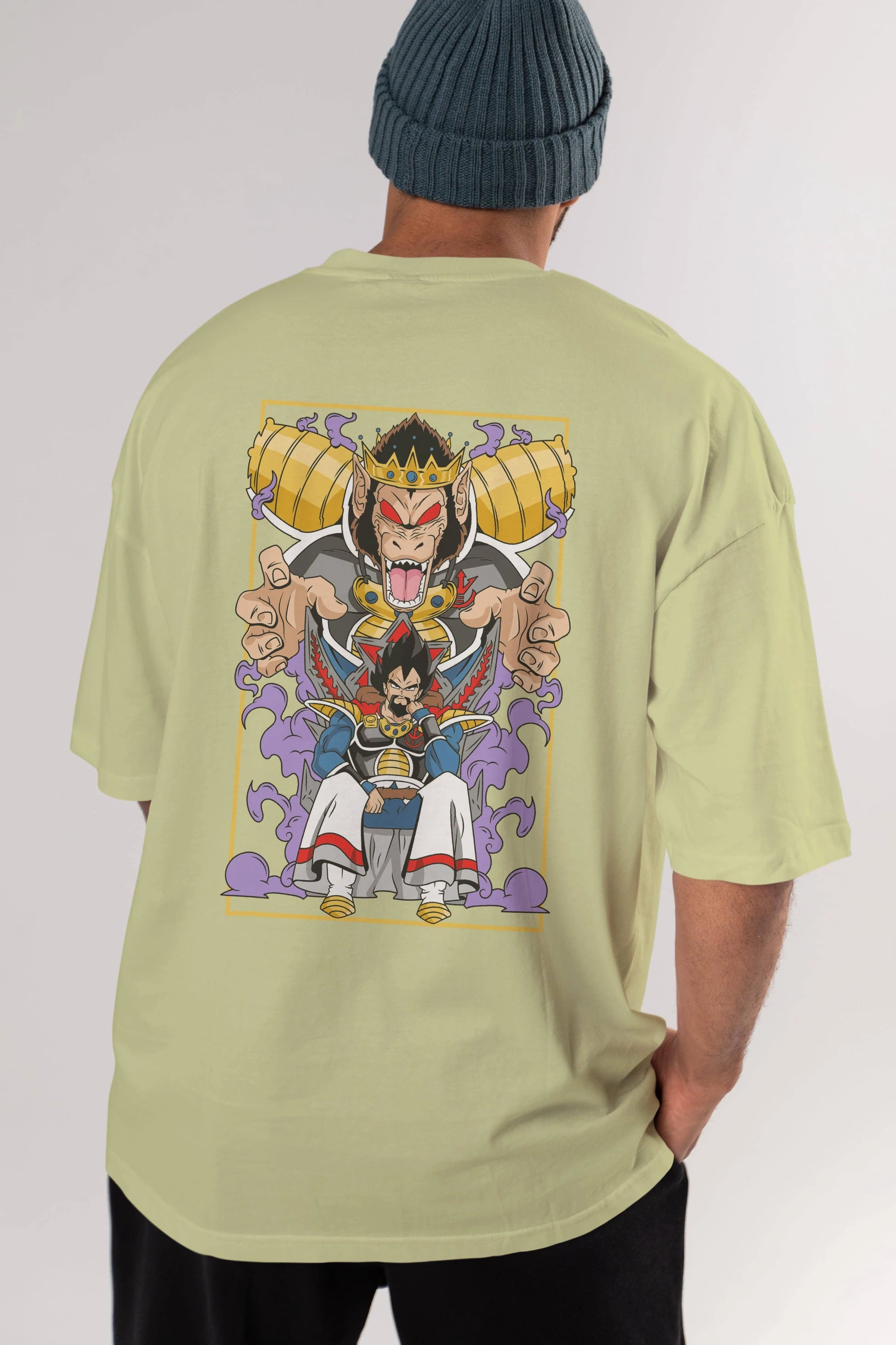 DragonBall ReyVegeta Anime Arka Baskılı Oversize t-shirt Erkek Kadın Unisex
