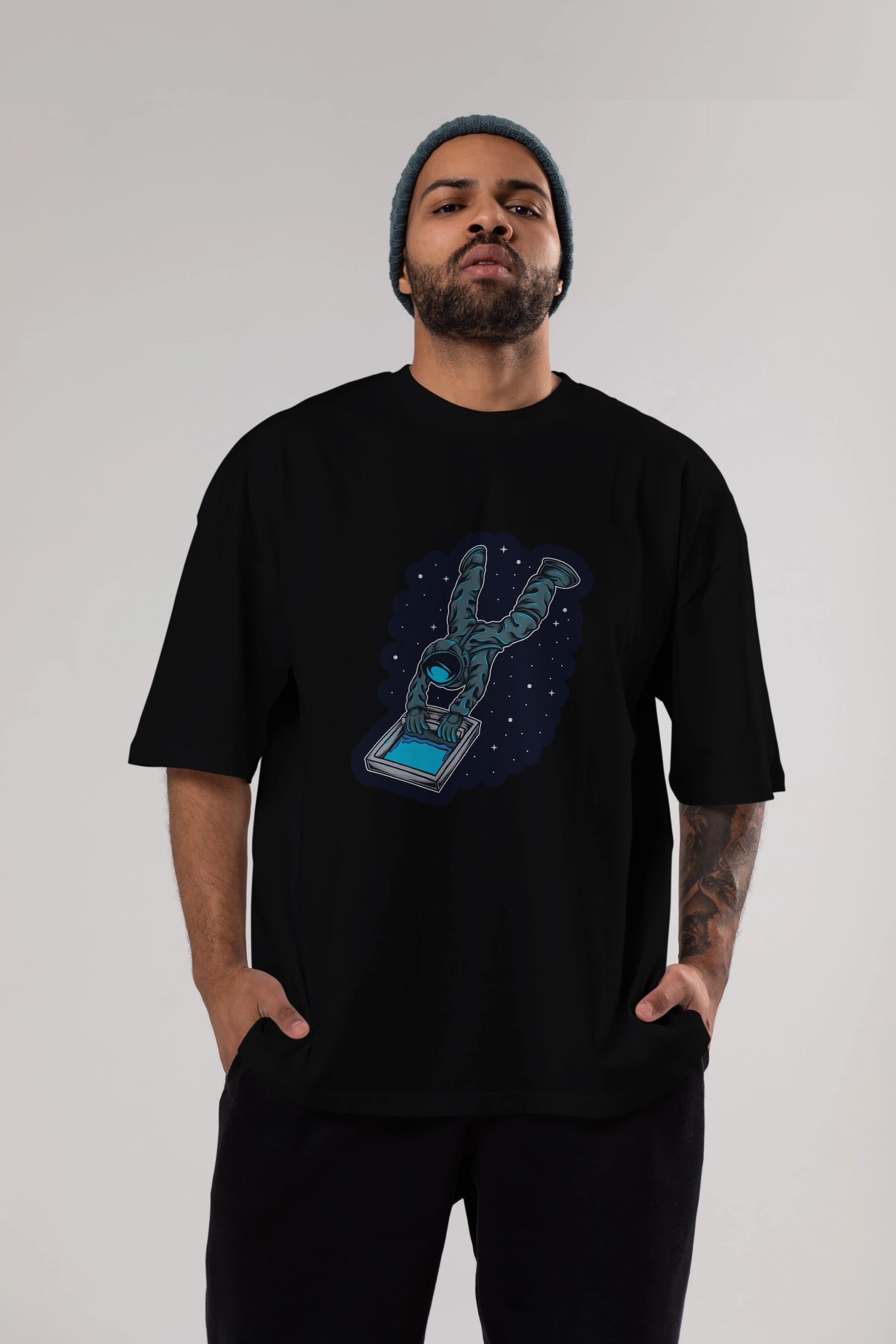 Astroscreen Sticker Ön Baskılı Oversize t-shirt Erkek Kadın Unisex