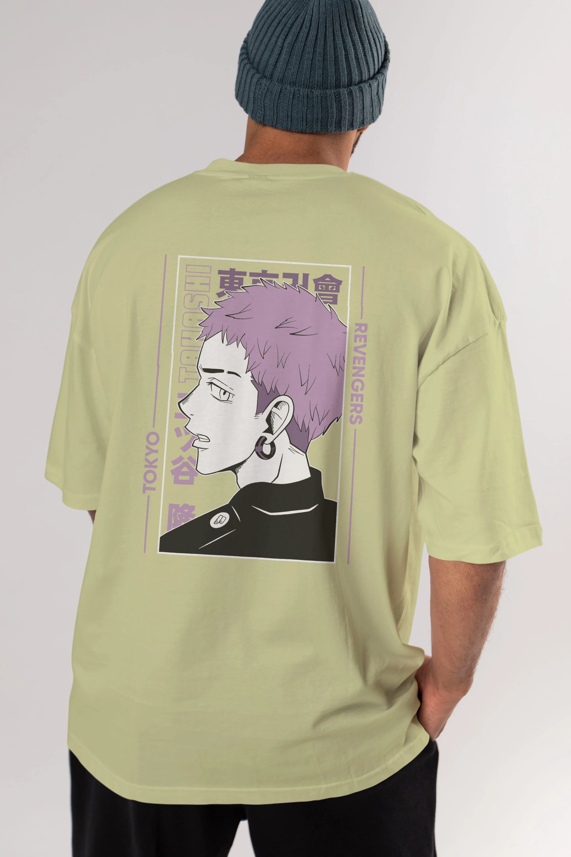 Takashi Mitsuya Anime Arka Baskılı Oversize t-shirt Erkek Kadın Unisex