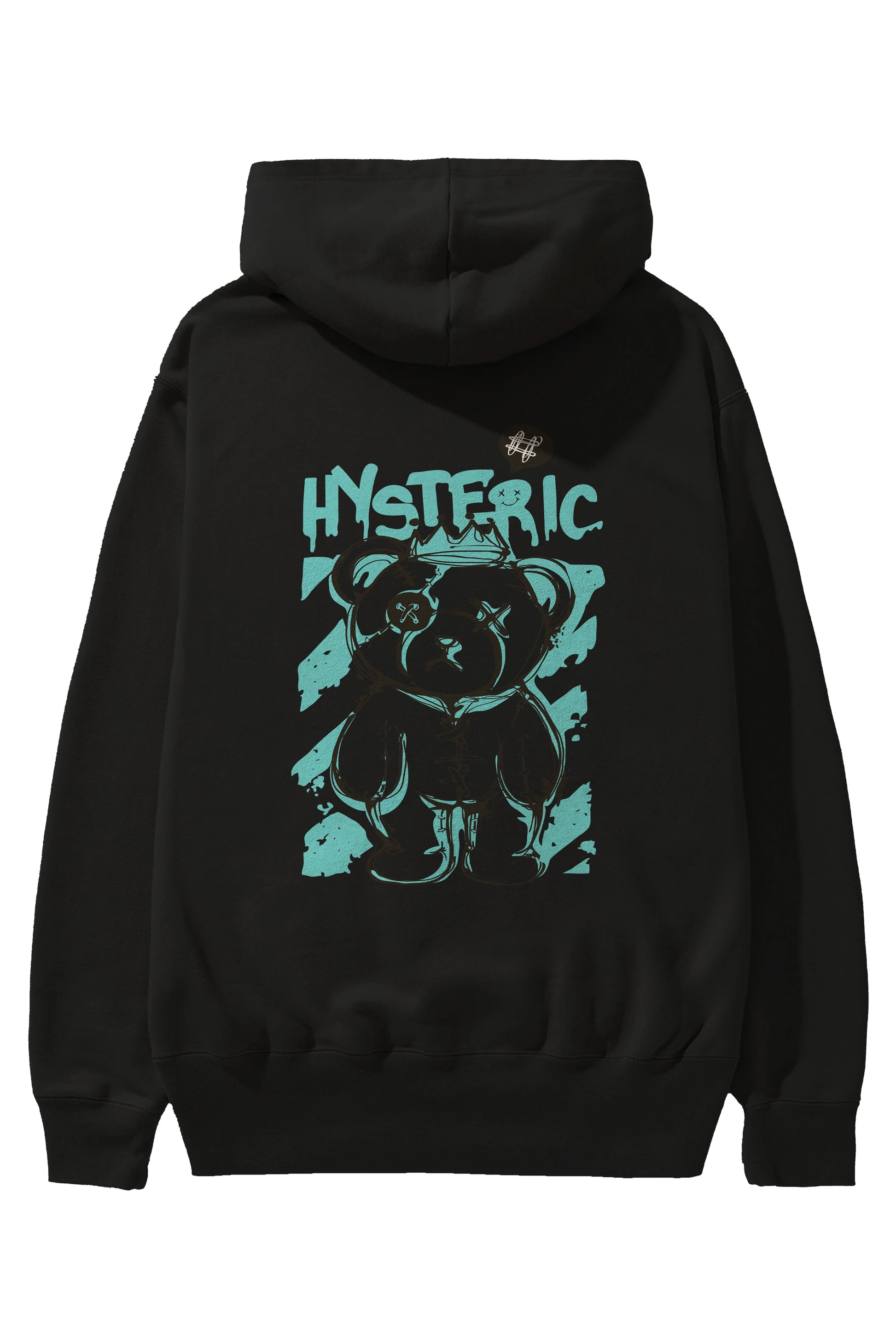 Hysteric Bear Arka Baskılı Hoodie Oversize Kapüşonlu Sweatshirt Erkek Kadın Unisex
