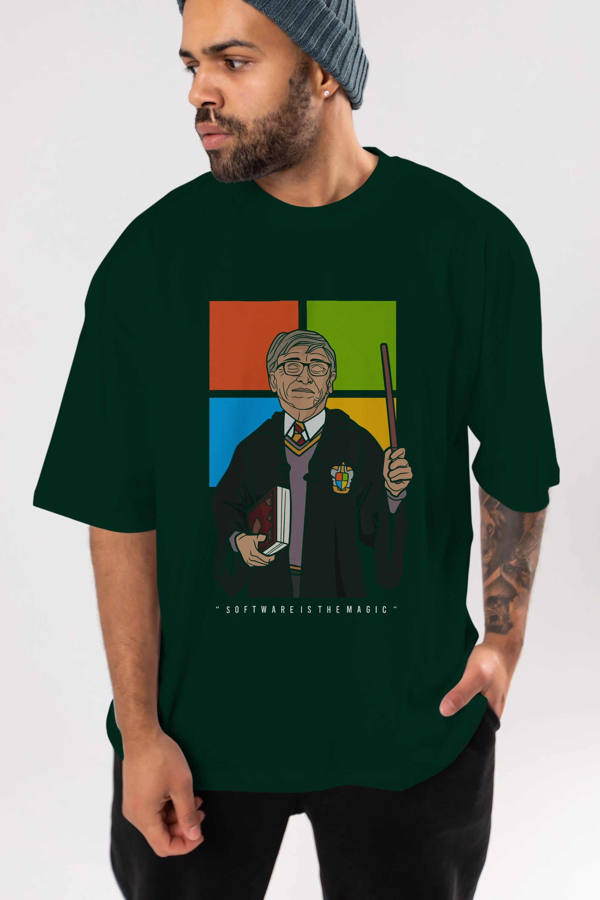 Harry Potter Gates Ön Baskılı Oversize t-shirt Erkek Kadın Unisex %100 Pamuk tişort