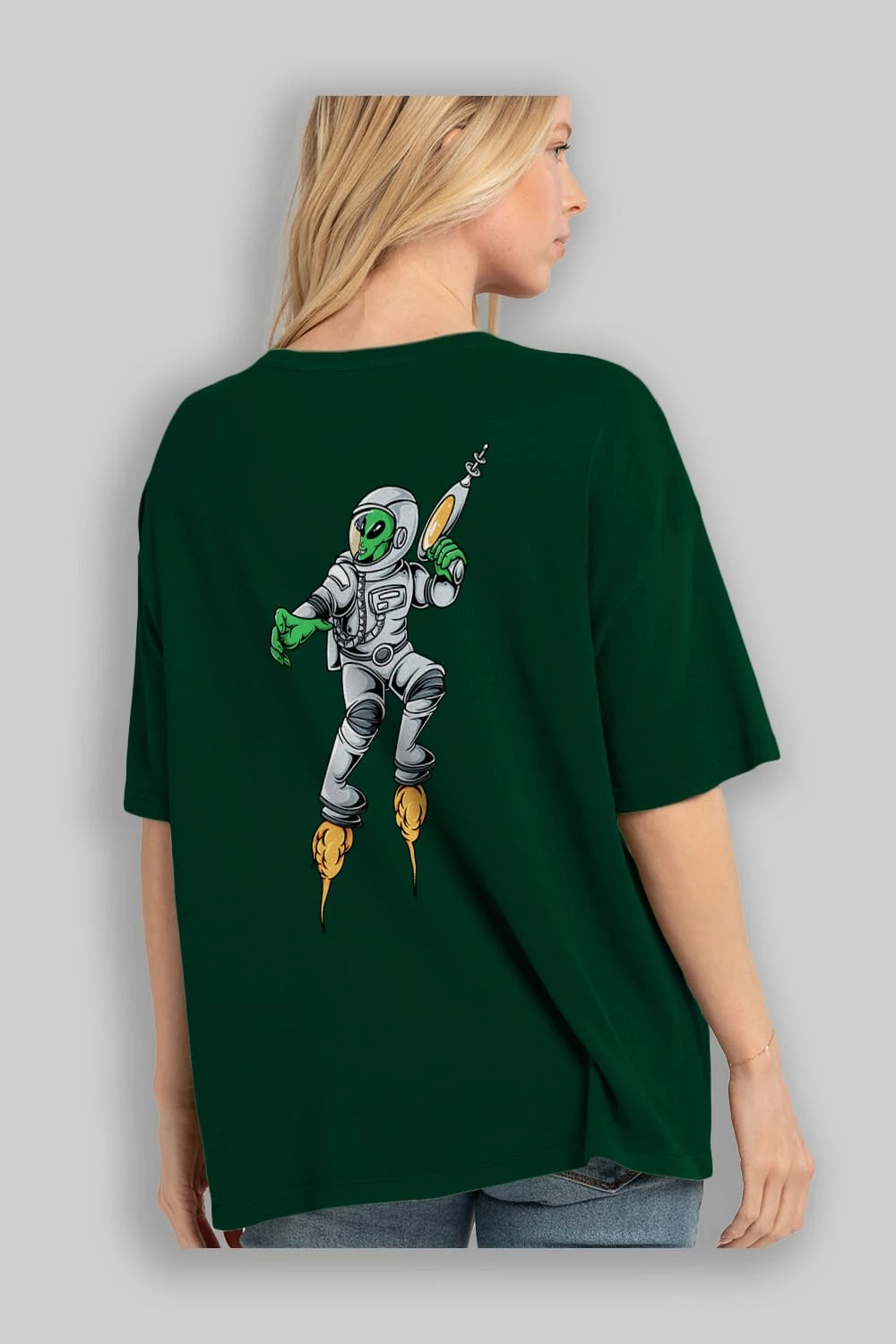 Alien Wars Arka Baskılı Oversize t-shirt Erkek Kadın Unisex