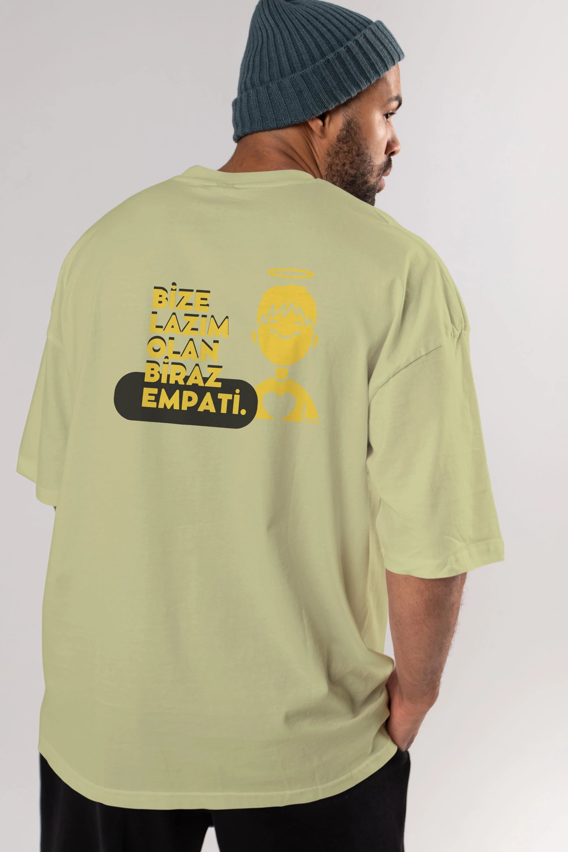 Bize Lazım Olan Biraz Empati Arka Baskılı Oversize t-shirt Erkek Kadın Unisex