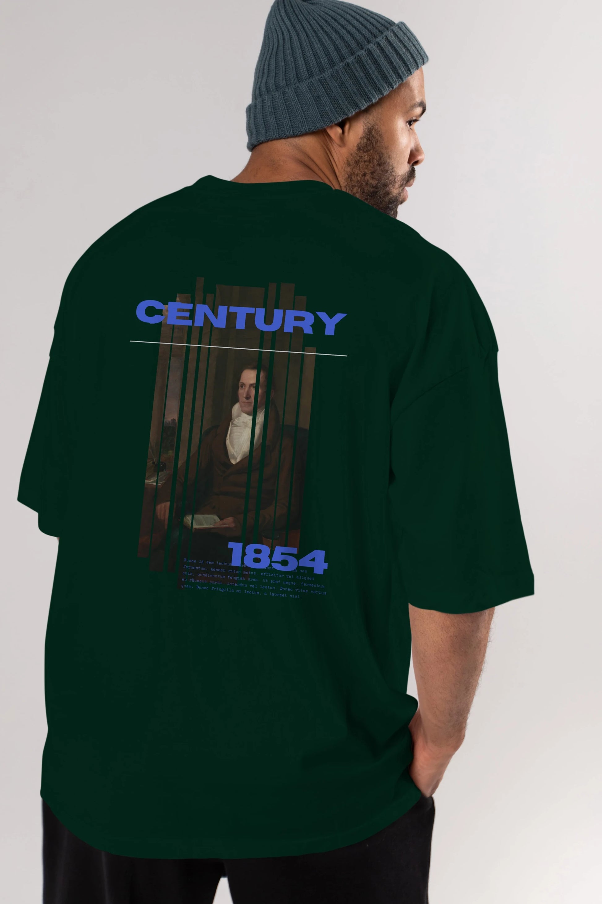 Century 1854 Yazılı Arka Baskılı Oversize t-shirt Erkek Kadın Unisex