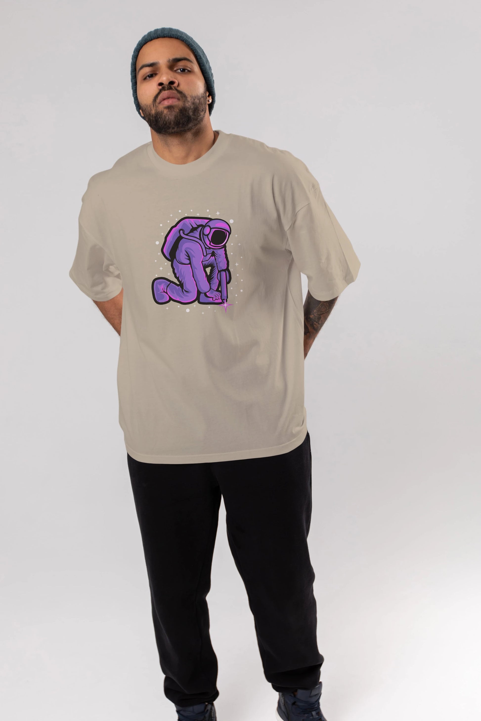 Welding in Space Ön Baskılı Oversize t-shirt Erkek Kadın Unisex