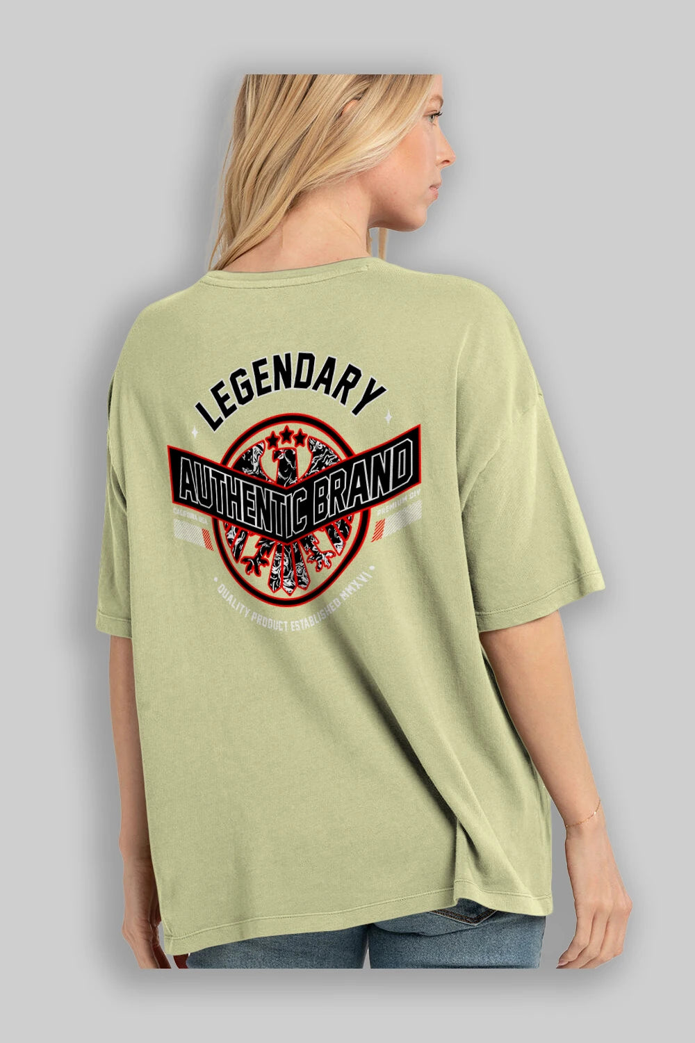 Legendary Brand Arka Baskılı Oversize t-shirt Erkek Kadın Unisex