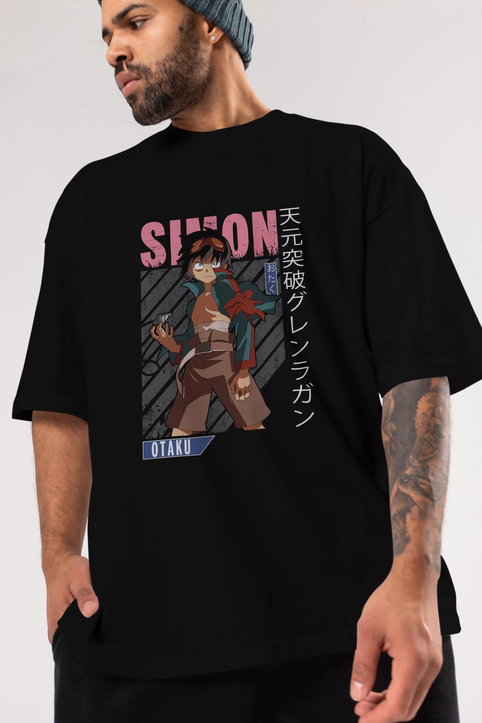 Simon 5 Anime Ön Baskılı Oversize t-shirt %100 pamuk Erkek Kadın Unisex