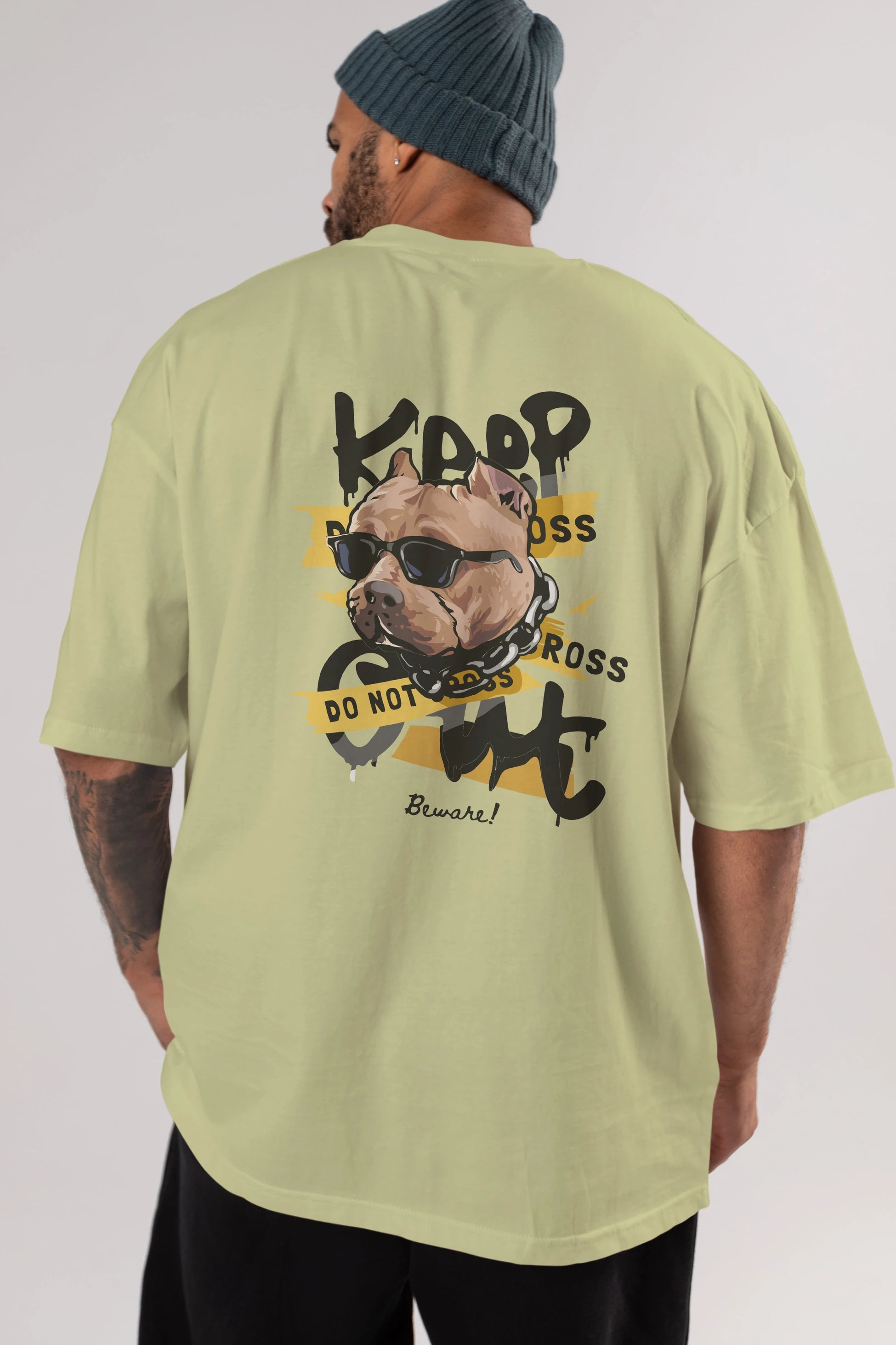 Teddy Bear Keep Arka Baskılı Oversize t-shirt Erkek Kadın Unisex %100 Pamuk