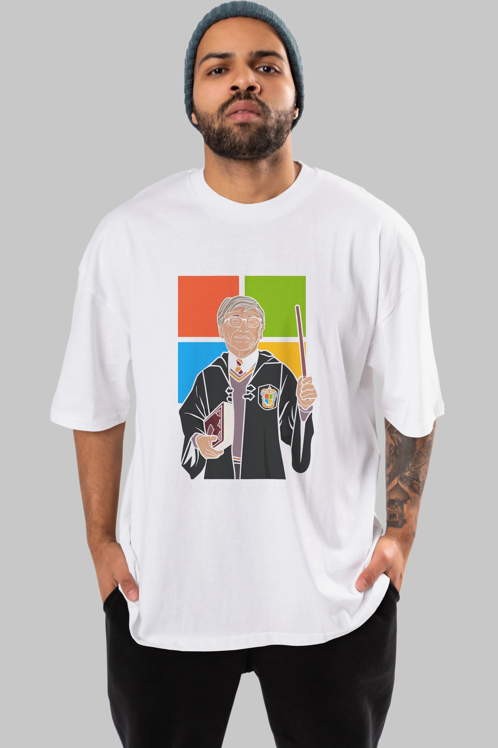 Harry Potter Gates Ön Baskılı Oversize t-shirt Erkek Kadın Unisex %100 Pamuk tişort