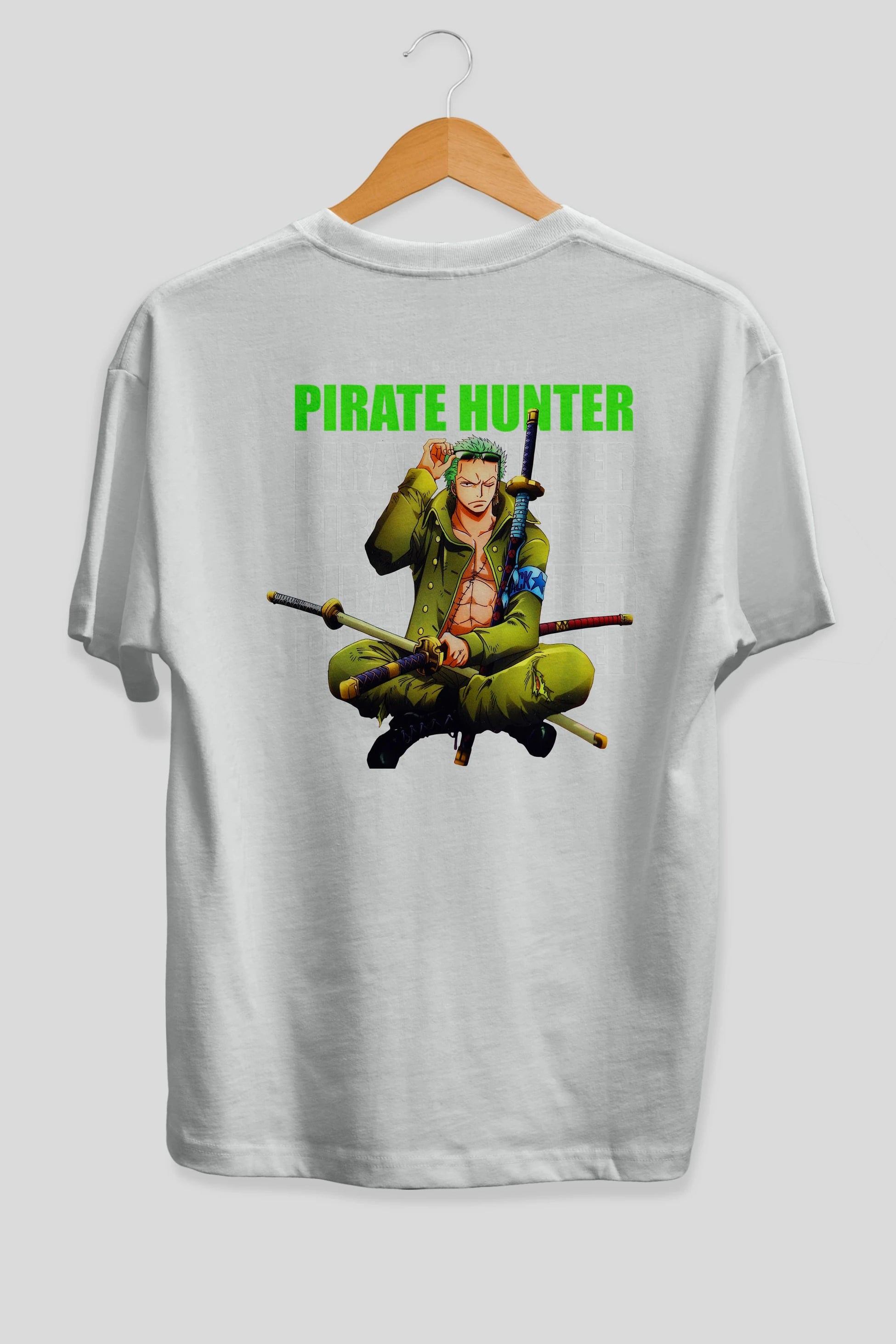 Roronoa Zoro 4 Anime Arka Baskılı Oversize t-shirt Erkek Kadın Unisex %100 pamuk tişort