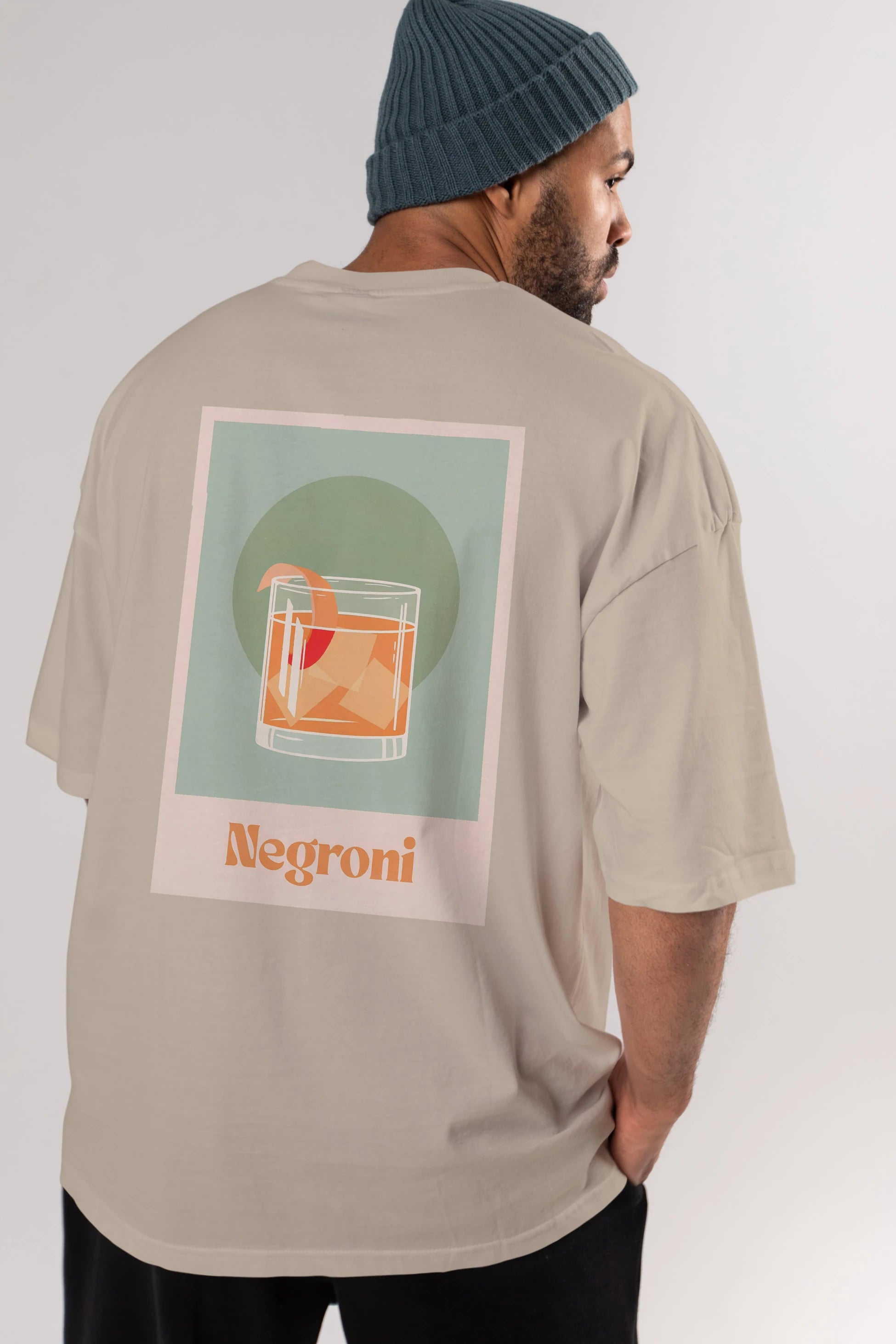Negroni 5 Arka Baskılı Oversize t-shirt Erkek Kadın Unisex %100 Pamuk Bisiklet Yaka tişort
