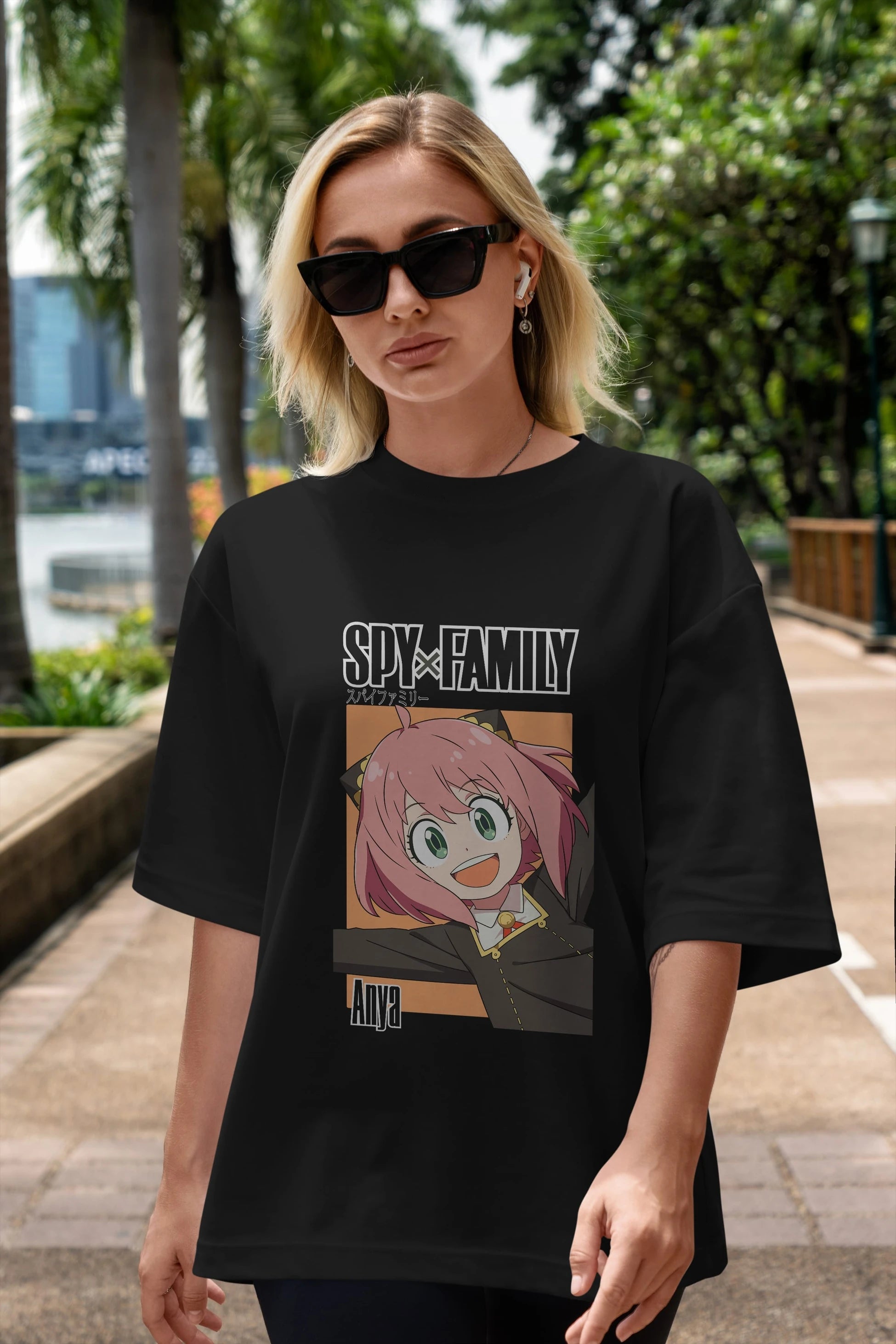 SPY X FAMILY Anya Anime Ön Baskılı Oversize t-shirt %100 pamuk Erkek Kadın Unisex