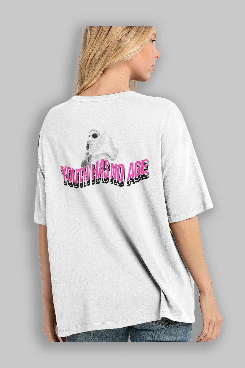 Youth Has No Age Arka Baskılı Oversize t-shirt Erkek Kadın Unisex
