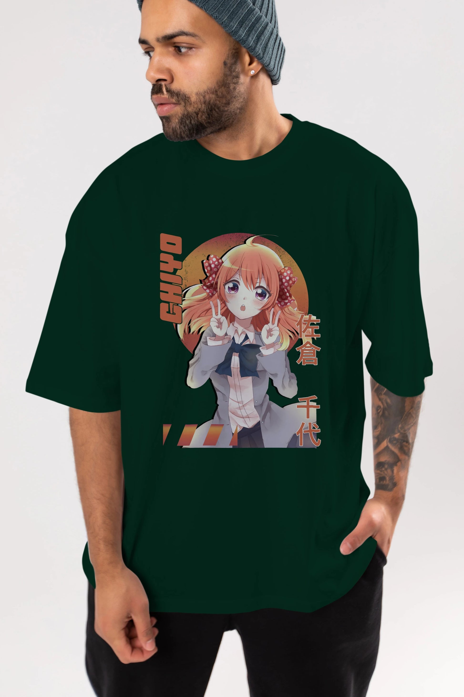 Chiyo Sakura 5 Anime Ön Baskılı Oversize t-shirt %100 pamuk Erkek Kadın Unisex