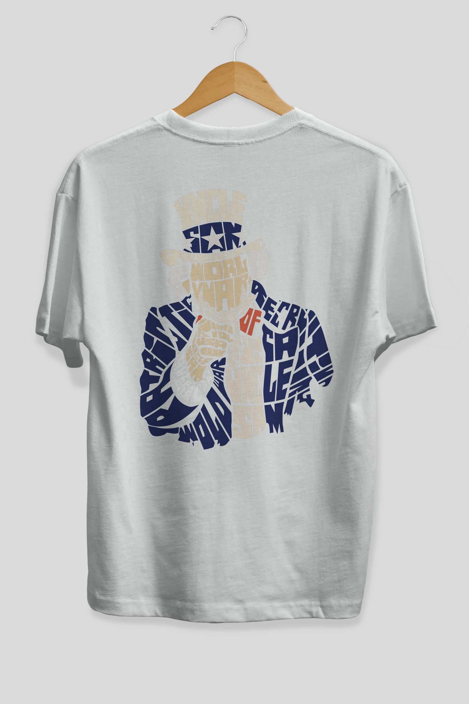 Uncle Sam Arka Baskılı Oversize t-shirt %100 pamuk Erkek Kadın Unisex