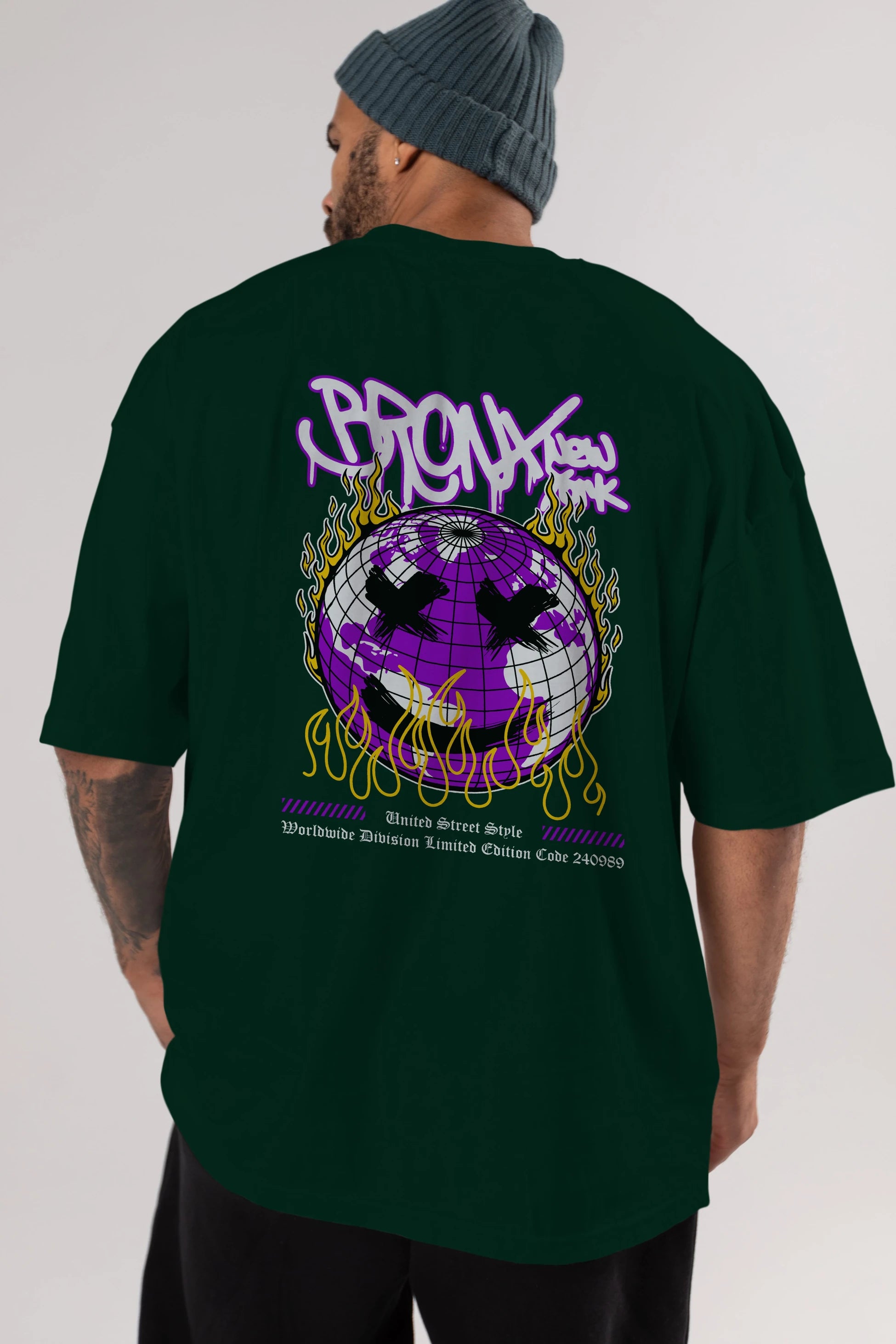 Bronx New York Arka Baskılı Oversize t-shirt Erkek Kadın Unisex