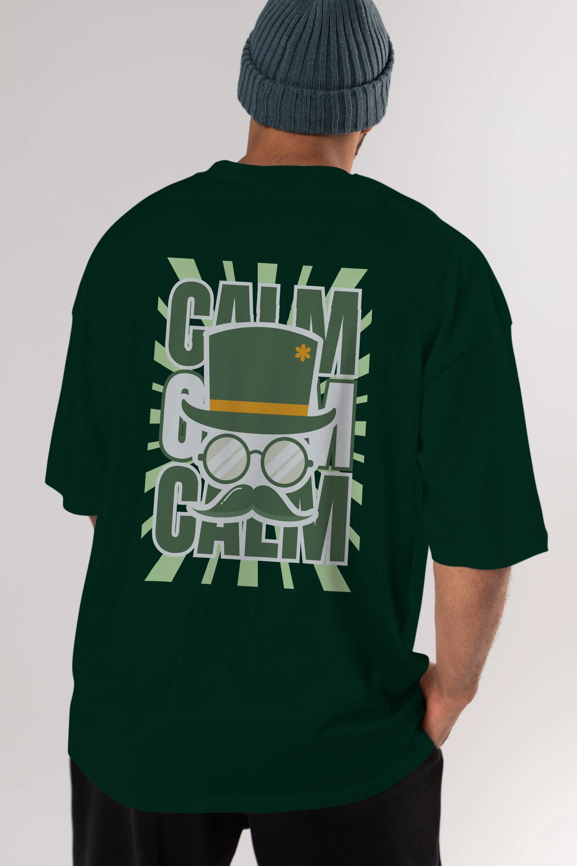 Calm Yazılı Arka Baskılı Oversize t-shirt Erkek Kadın Unisex