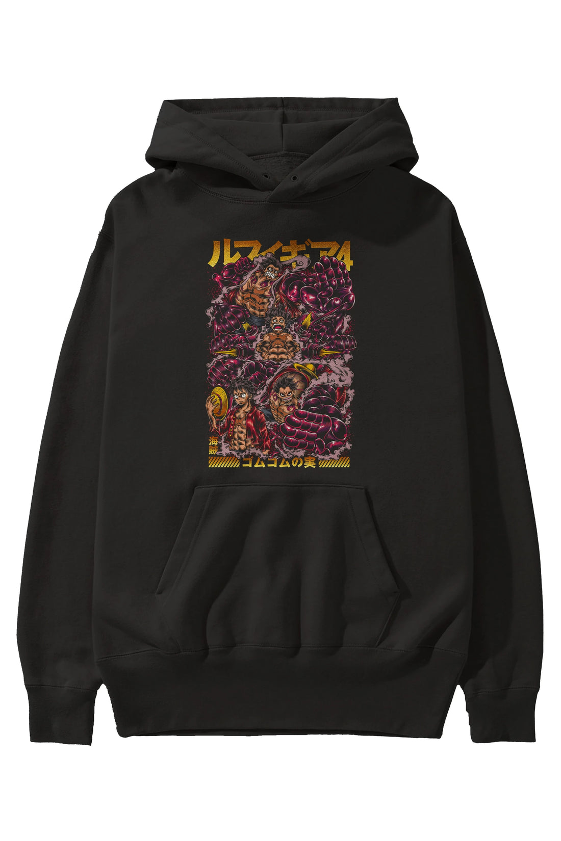 MONKEY D. LUFFY (2) Anime Ön Baskılı Hoodie Oversize Kapüşonlu Sweatshirt Erkek Kadın Unisex