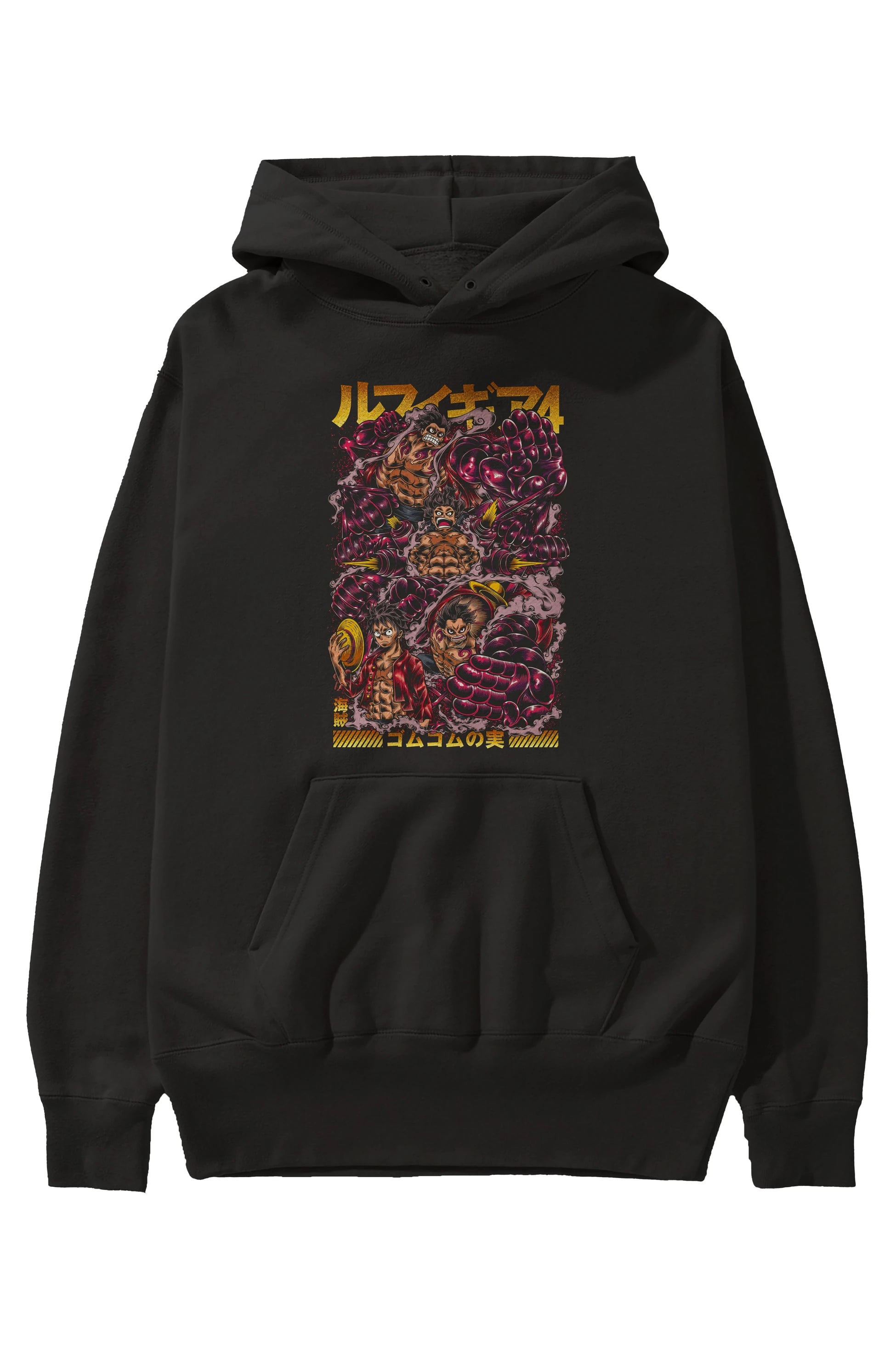 MONKEY D. LUFFY (2) Anime Ön Baskılı Hoodie Oversize Kapüşonlu Sweatshirt Erkek Kadın Unisex