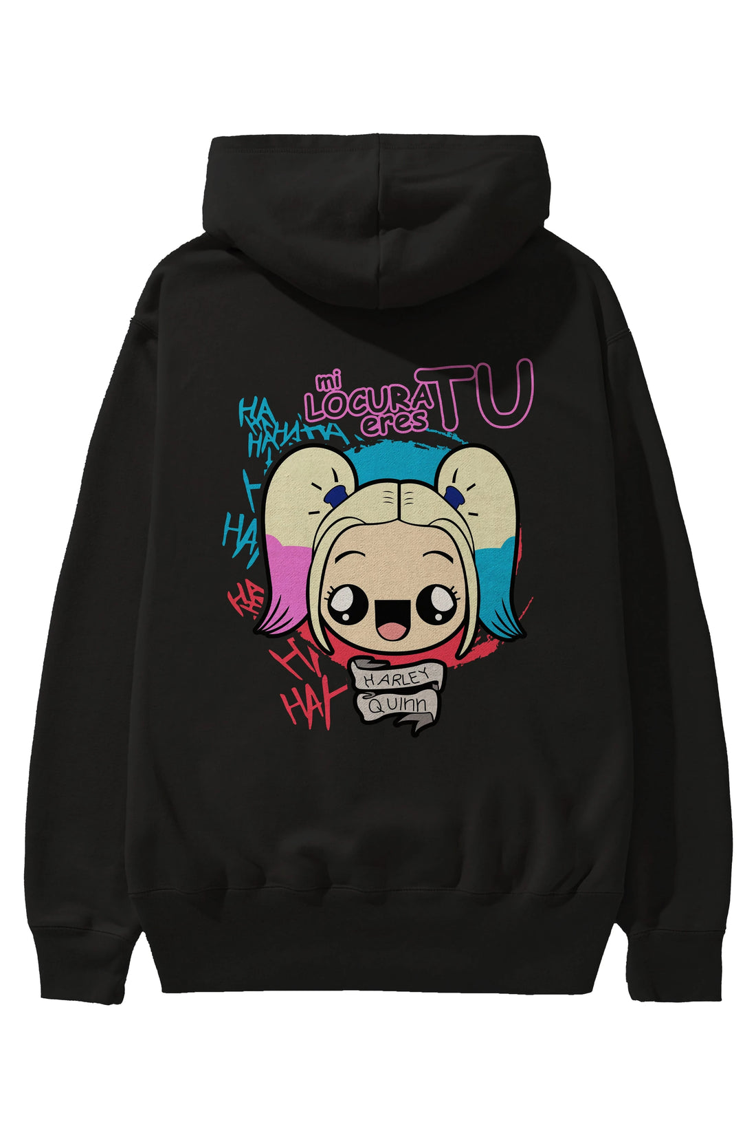 Harley Quinn Arka Baskılı Hoodie Oversize Kapüşonlu Sweatshirt Erkek Kadın Unisex