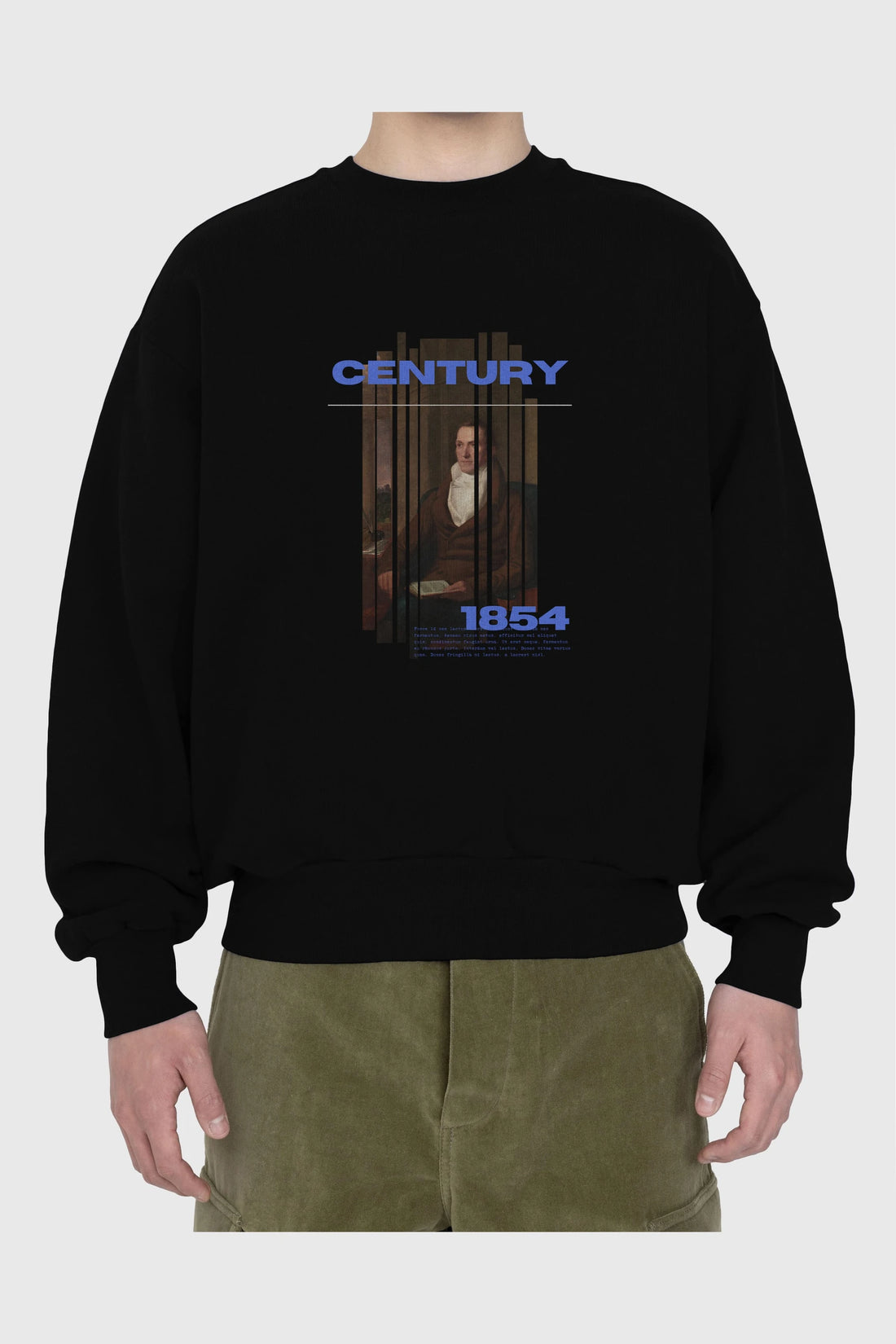 Century 1854 Yazılı Ön Baskılı Oversize Sweatshirt Erkek Kadın Unisex