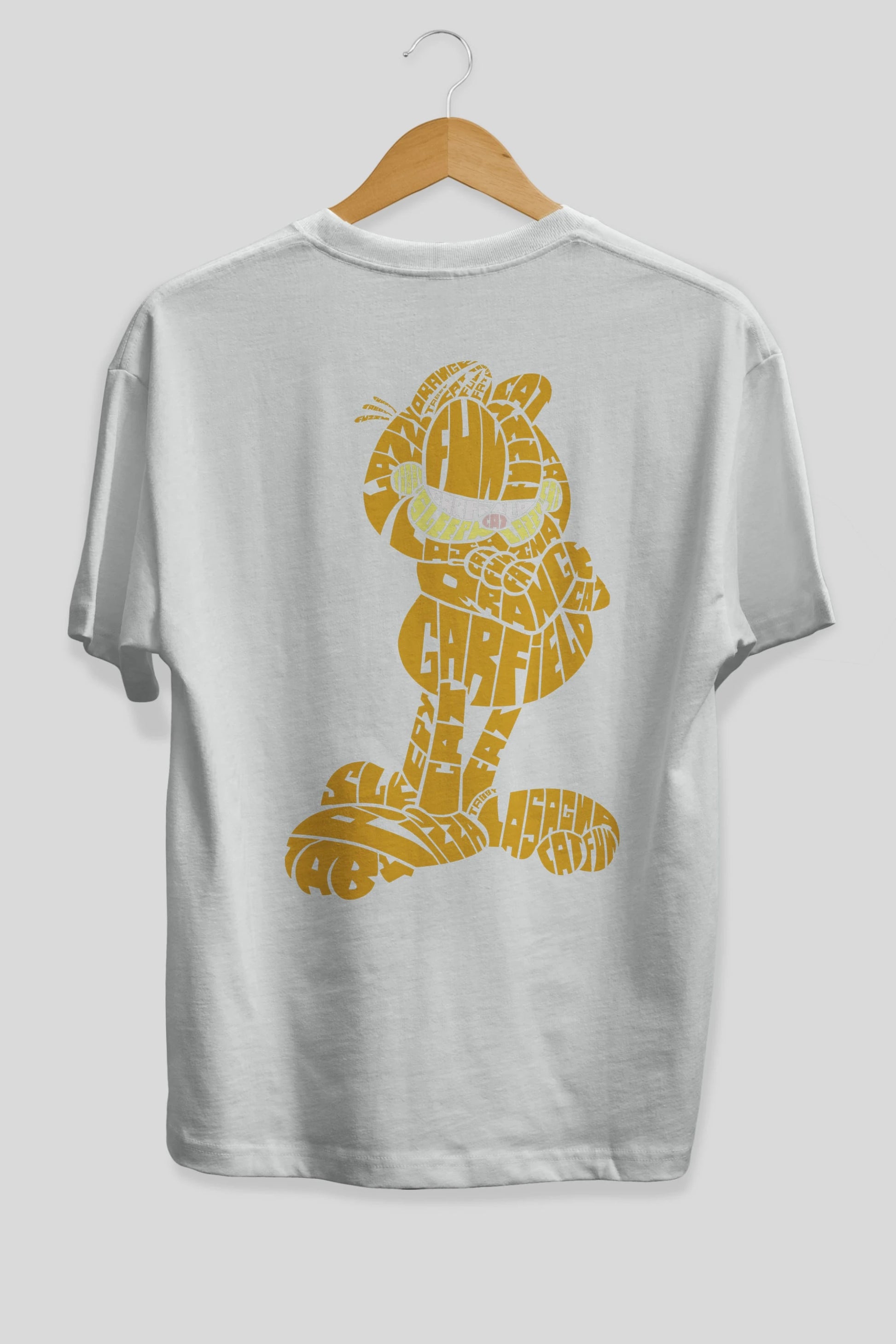 Garfield Arka Baskılı Oversize t-shirt %100 pamuk Erkek Kadın Unisex