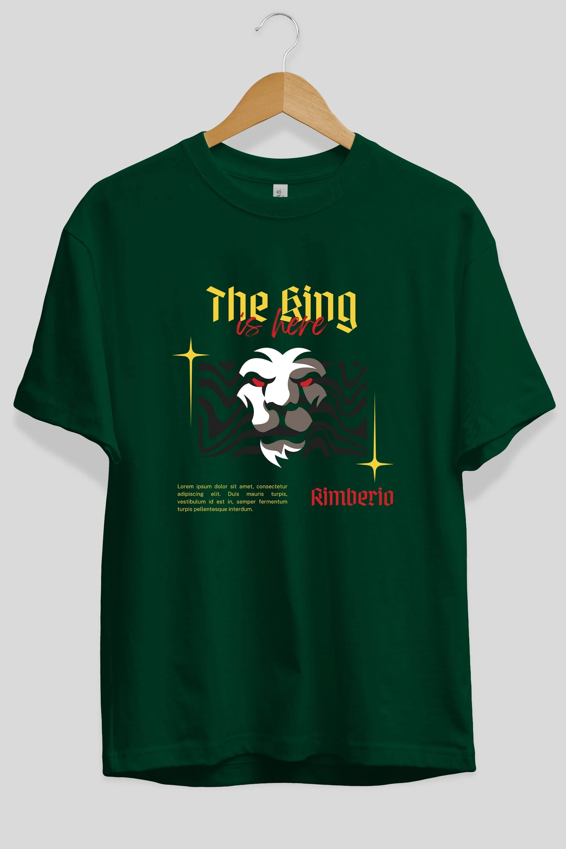 The King is Here Yazılı Ön Baskılı Oversize t-shirt Erkek Kadın Unisex