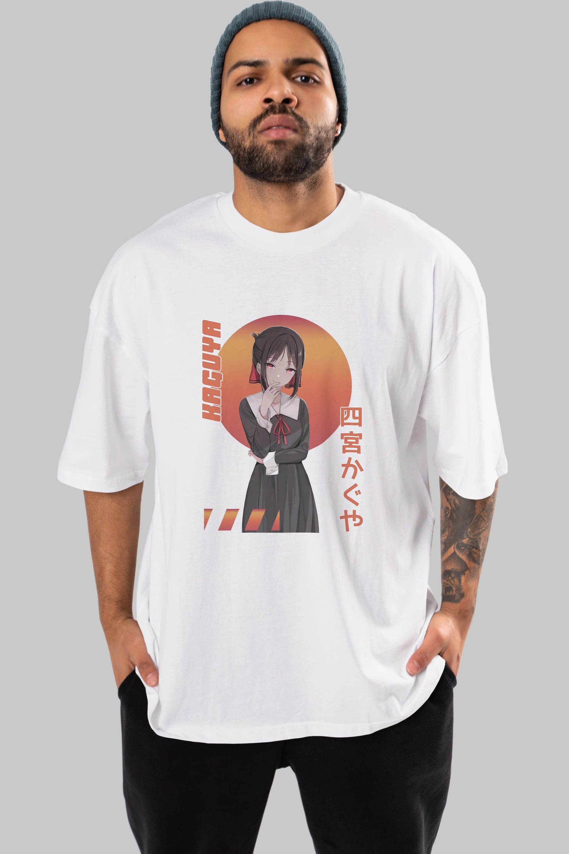 Kaguya Shinomiya 5 Anime Ön Baskılı Oversize t-shirt %100 pamuk Erkek Kadın Unisex