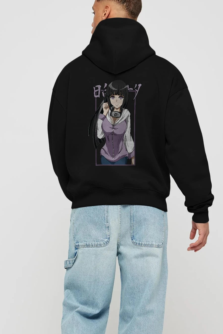 Hinata NARUTO Anime Arka Baskılı Hoodie Oversize Kapüşonlu Sweatshirt Erkek Kadın Unisex
