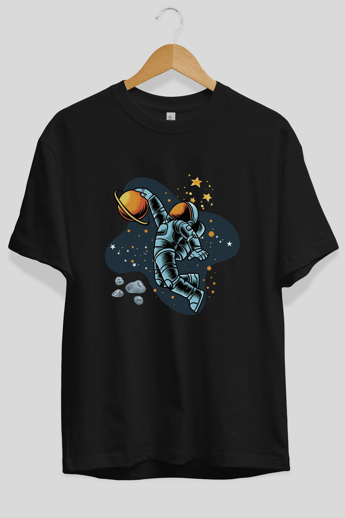 Astronot Basketbol Ön Baskılı Oversize t-shirt Erkek Kadın Unisex