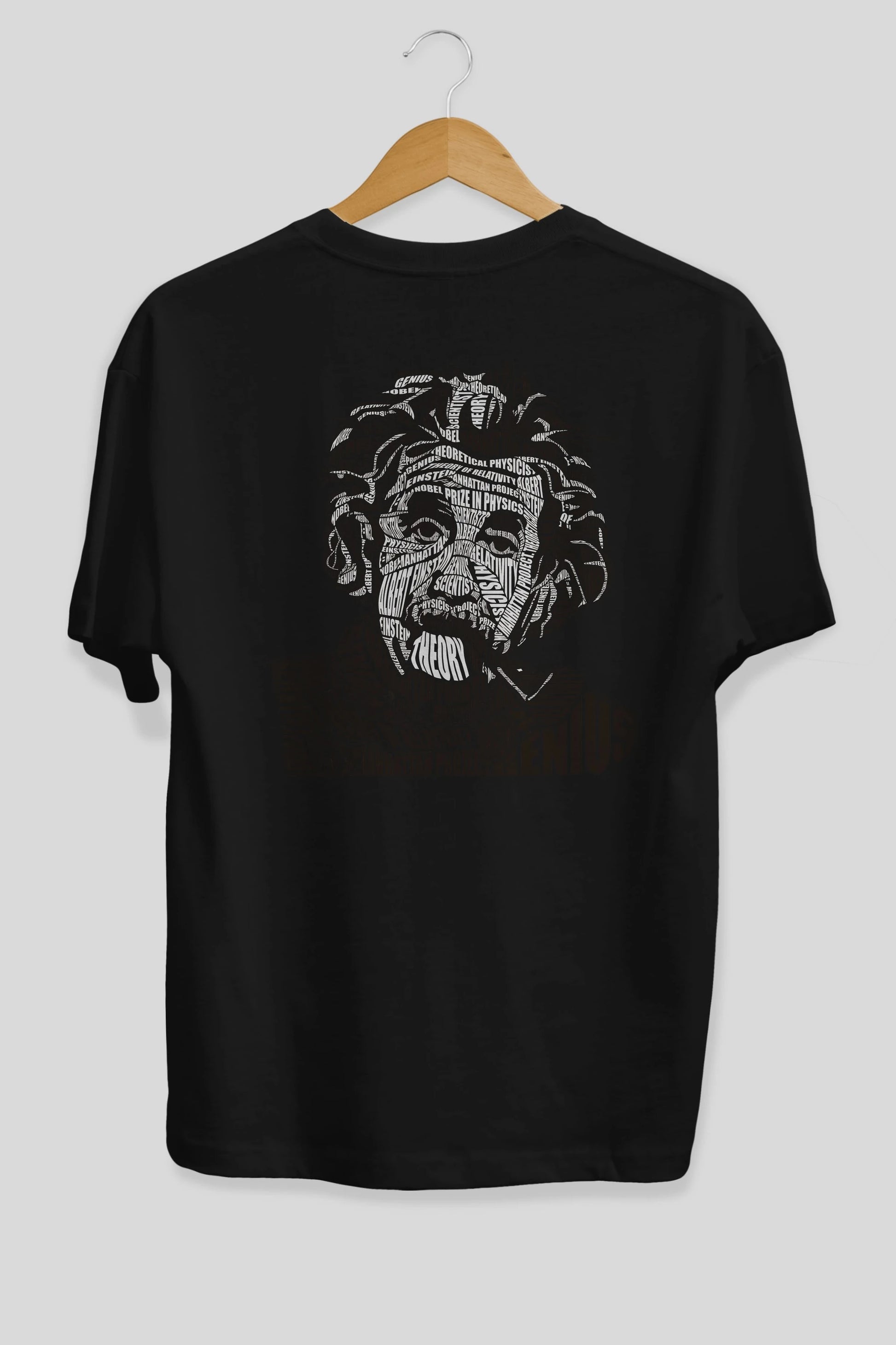 Einstein Calligram Arka Baskılı Oversize t-shirt %100 pamuk Erkek Kadın Unisex