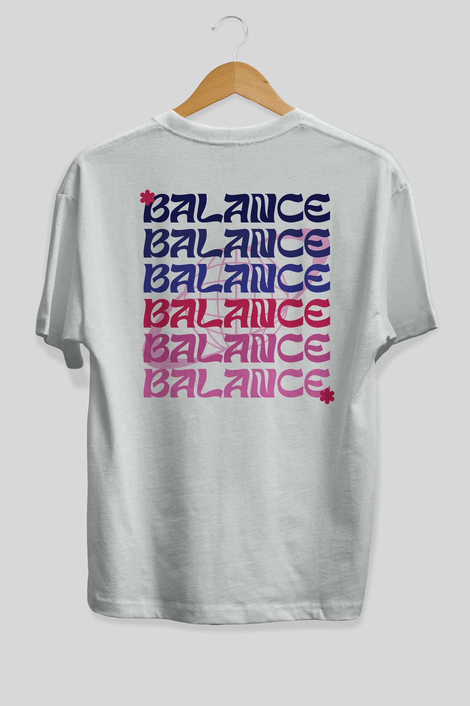 Balance Yazılı Arka Baskılı Oversize t-shirt Erkek Kadın Unisex
