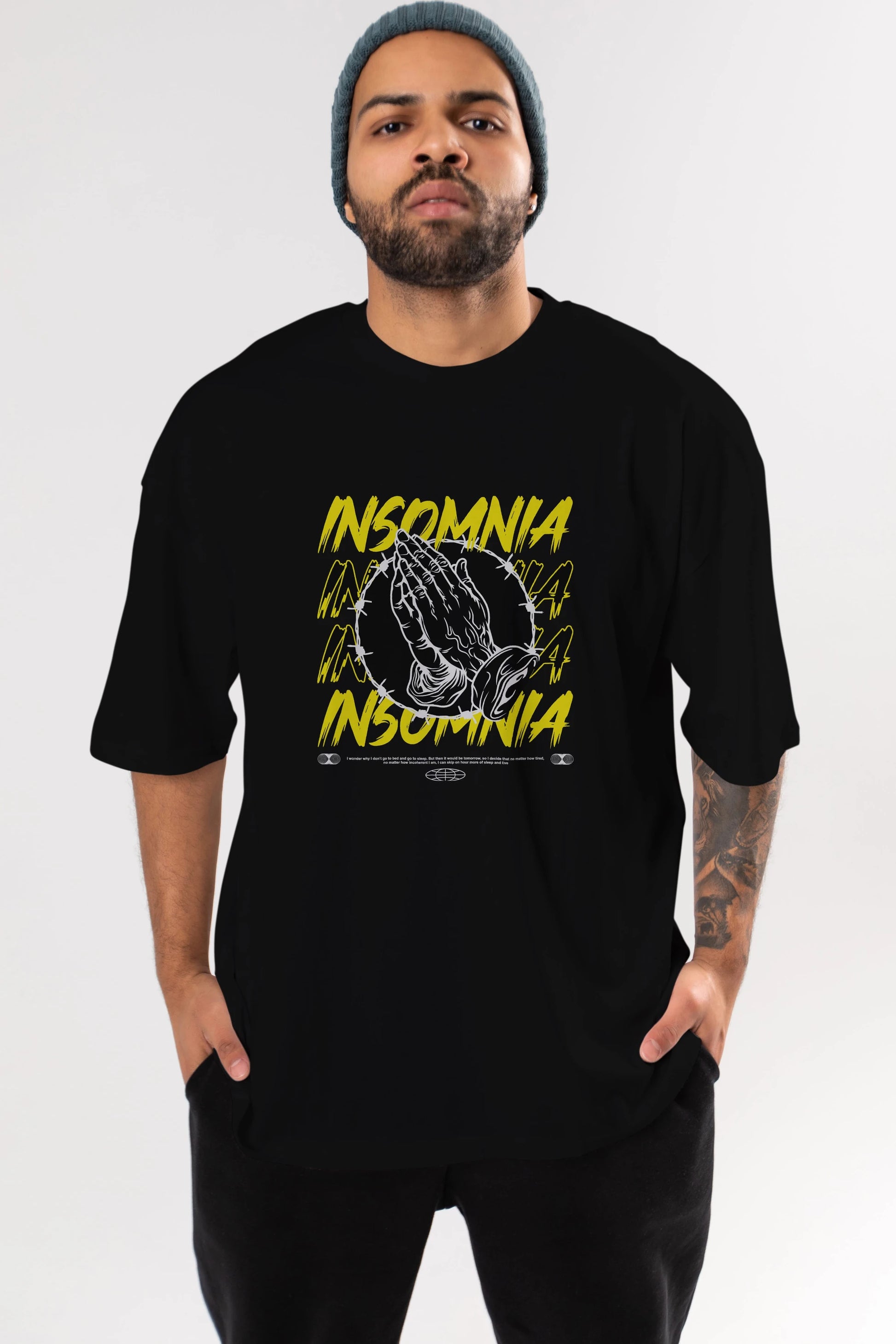 Insomnia Streetwear Ön Baskılı Oversize t-shirt Erkek Kadın Unisex