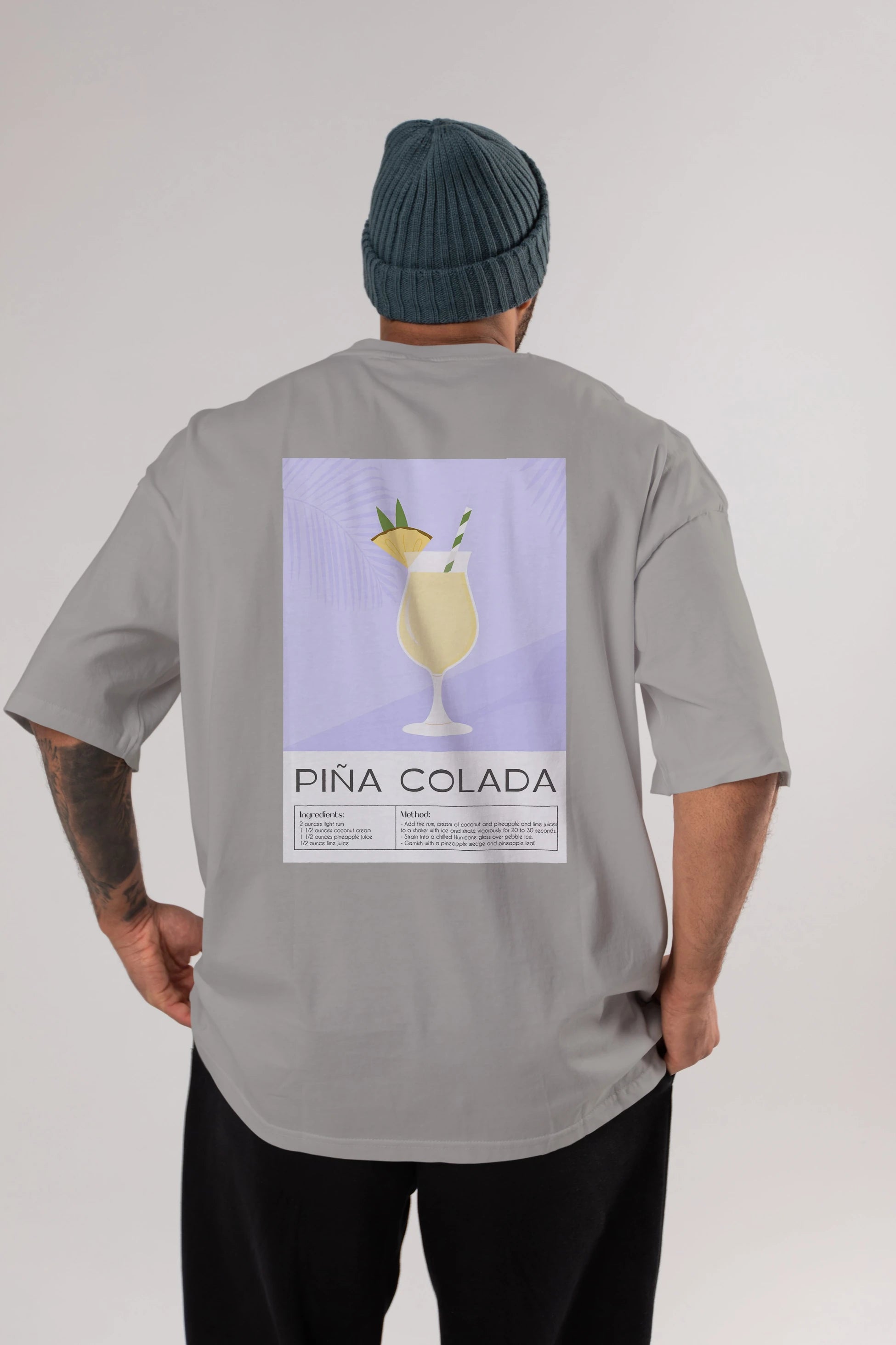 PIna Colada 6 Arka Baskılı Oversize t-shirt Erkek Kadın Unisex %100 Pamuk Bisiklet Yaka tişort