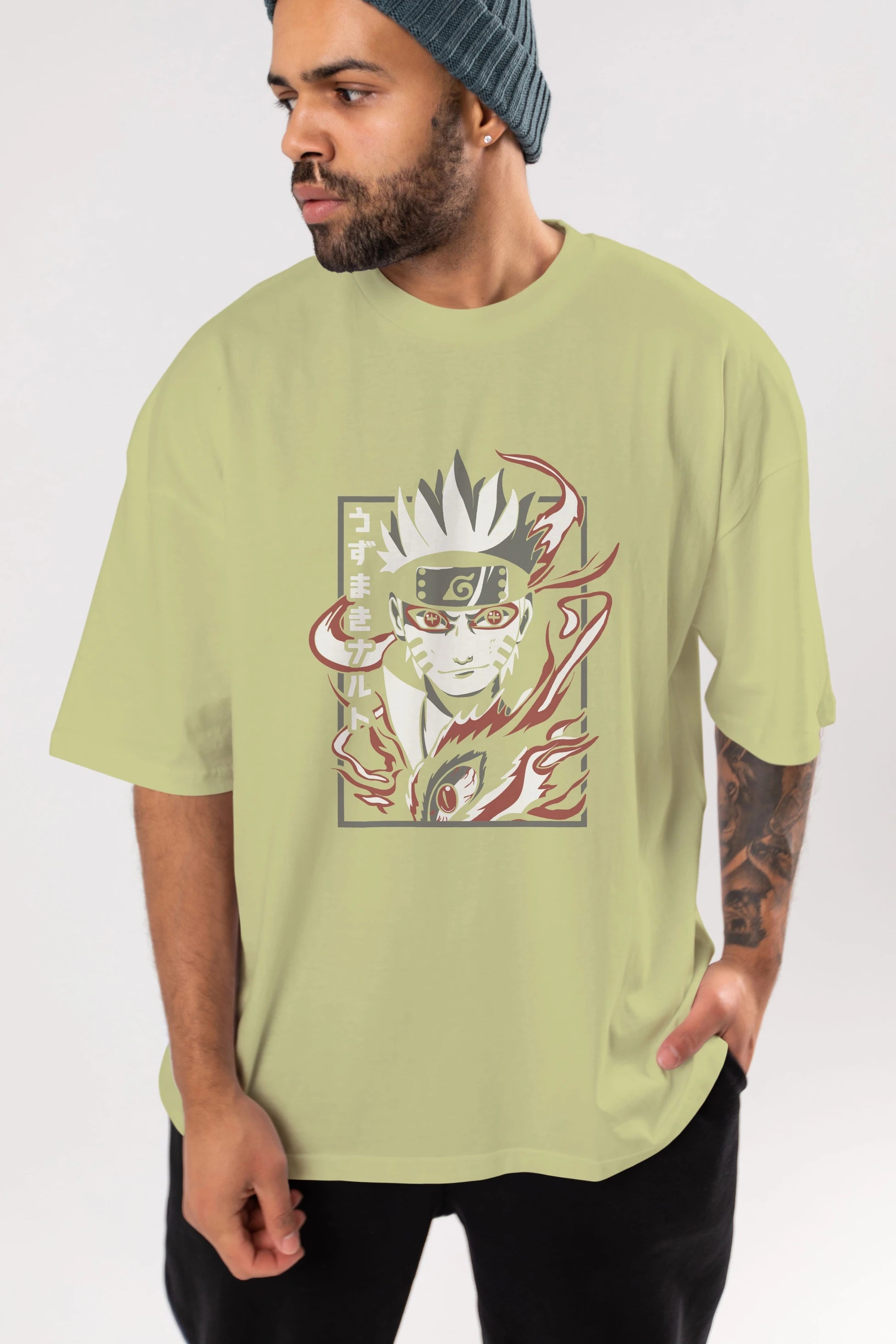 NarutoMod Anime Ön Baskılı Oversize t-shirt %100 pamuk Erkek Kadın Unisex