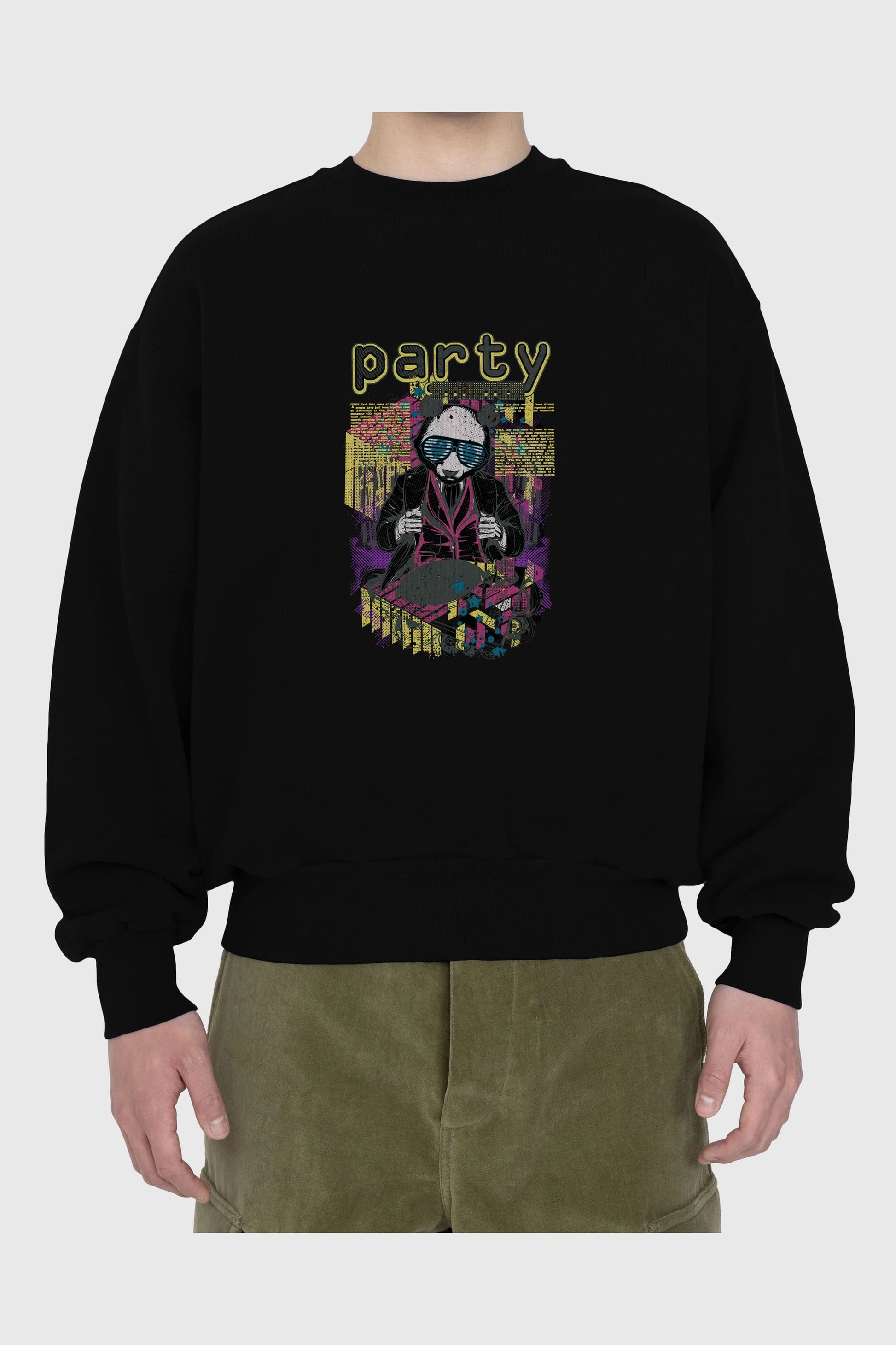 Party Starter Ön Baskılı Oversize Sweatshirt Erkek Kadın Unisex