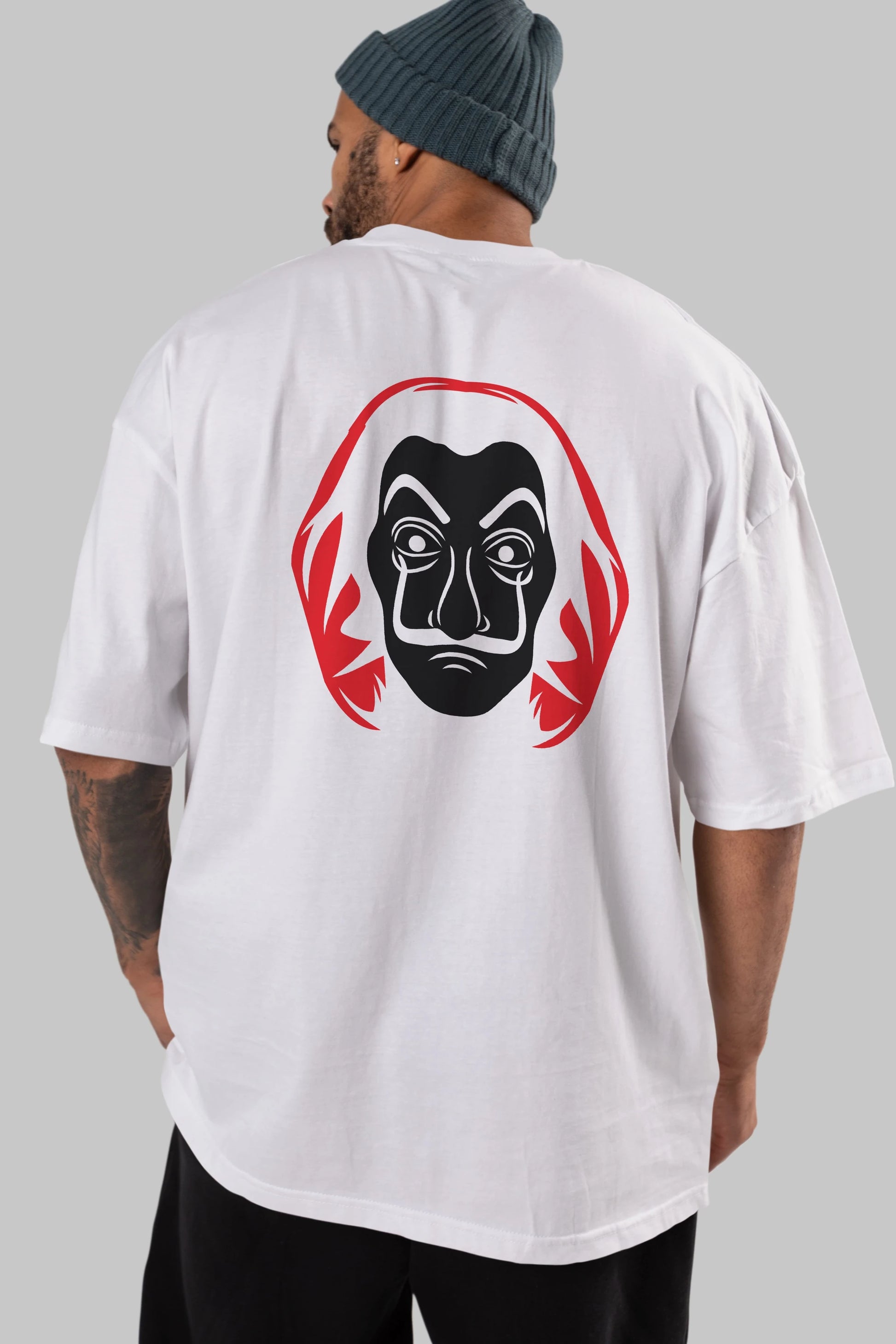 La Casa De Papel (8) Arka Baskılı Oversize t-shirt Erkek Kadın Unisex %100 Pamuk Bisiklet Yaka tişort