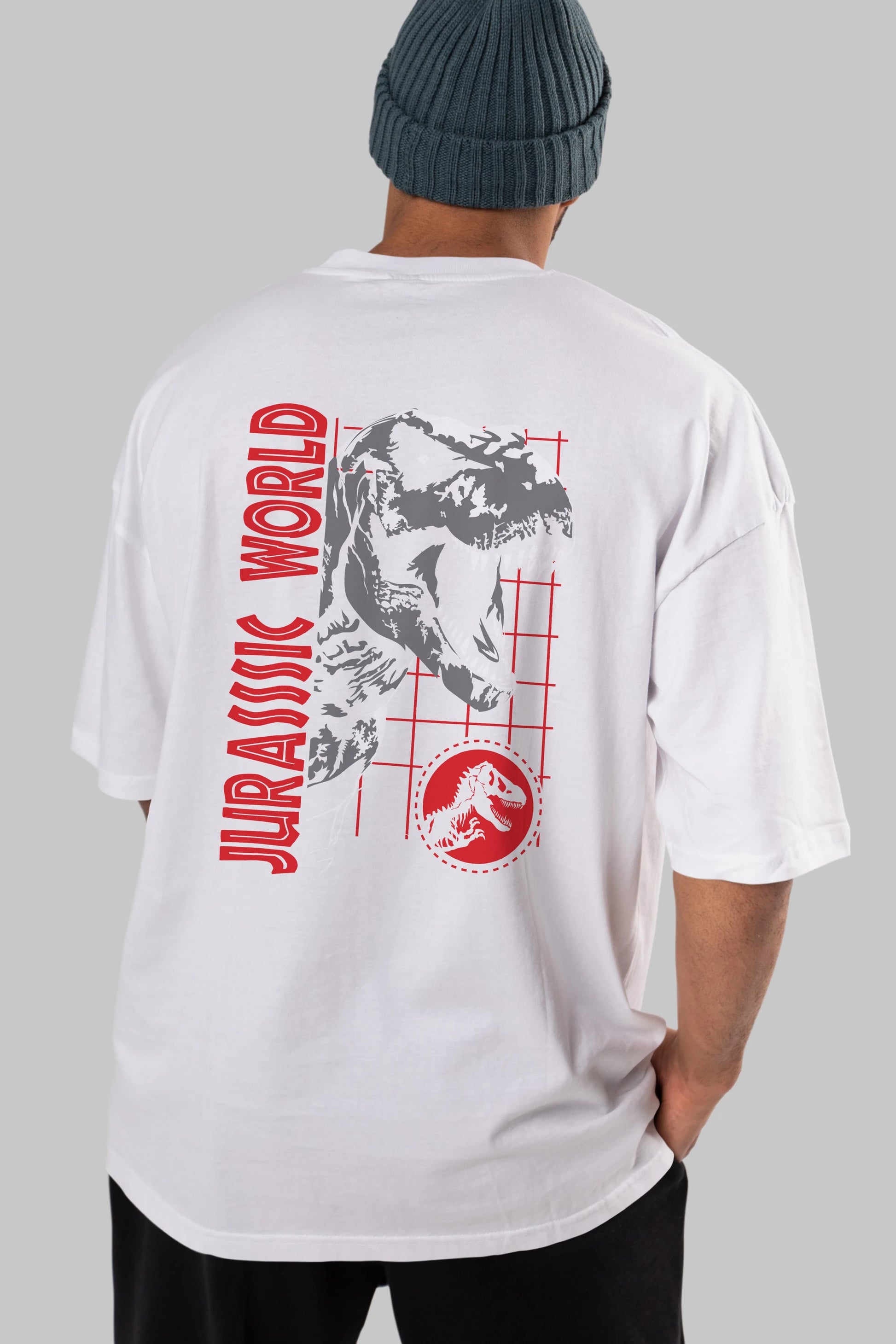 Jurassic Park (2) Arka Baskılı Oversize t-shirt Erkek Kadın Unisex %100 Pamuk Bisiklet Yaka tişort