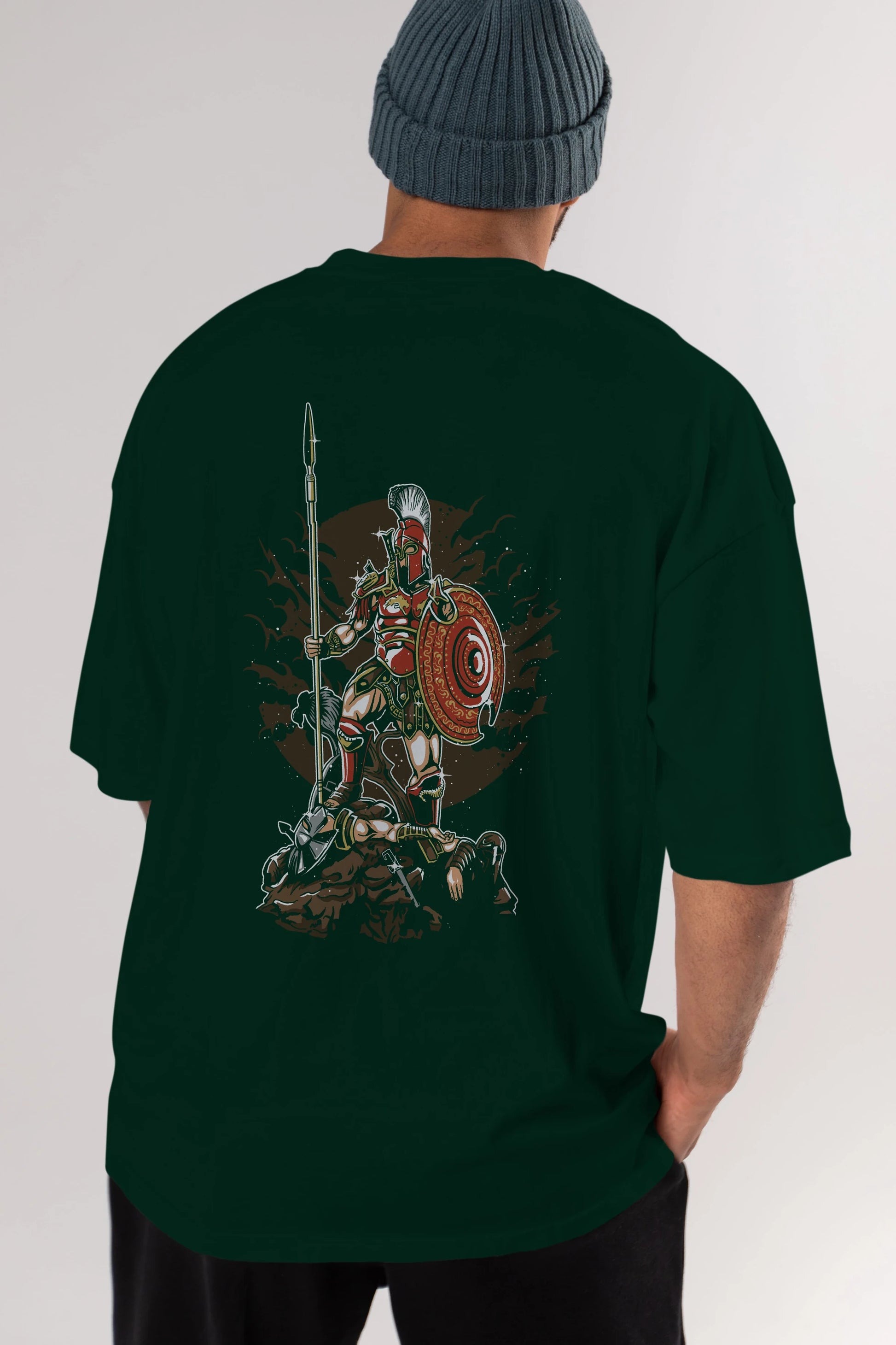 Sparta Arka Baskılı Oversize t-shirt Erkek Kadın Unisex %100 Pamuk