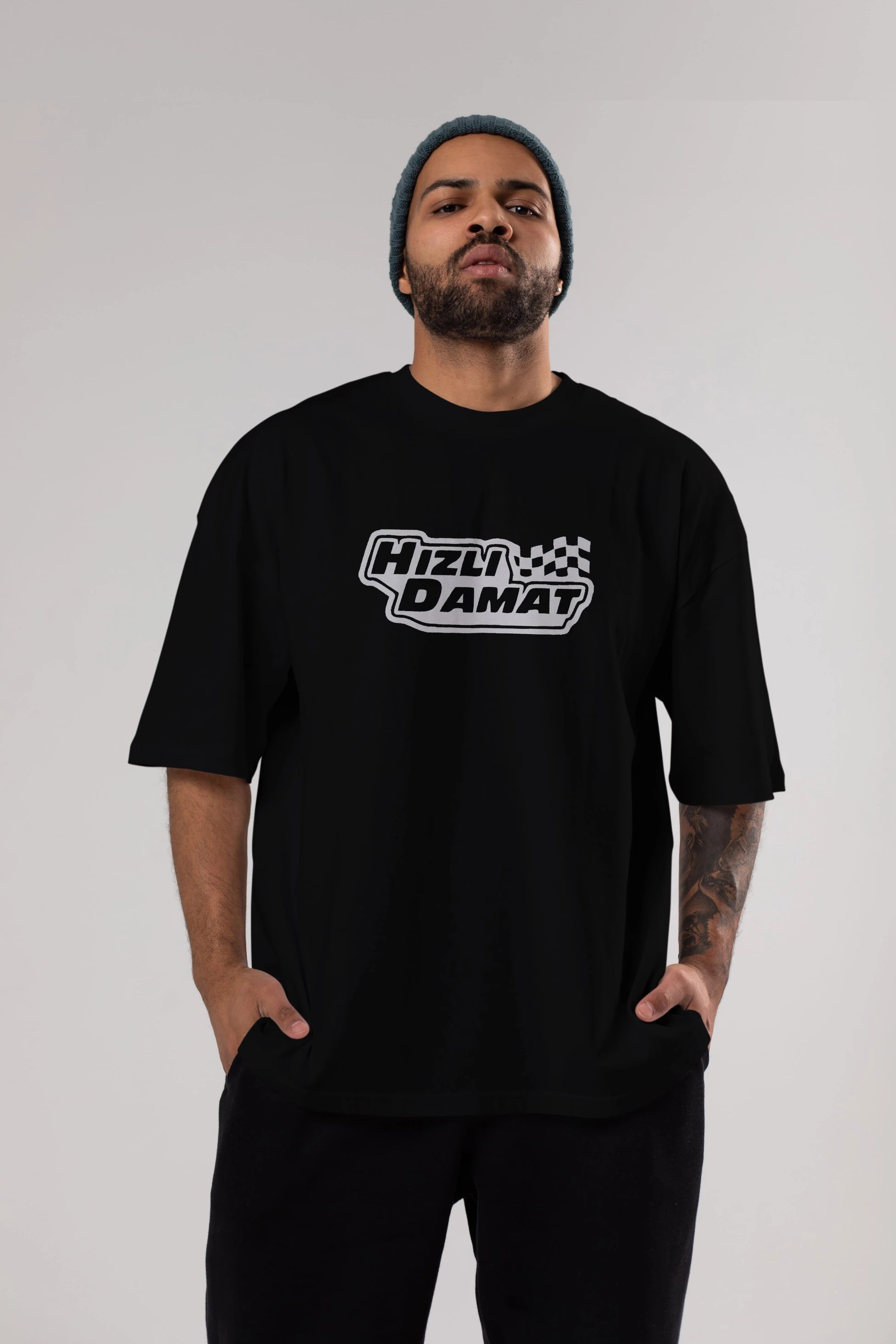 Hızlı Damat Ön Baskılı Oversize t-shirt %100 pamuk Erkek Kadın Unisex