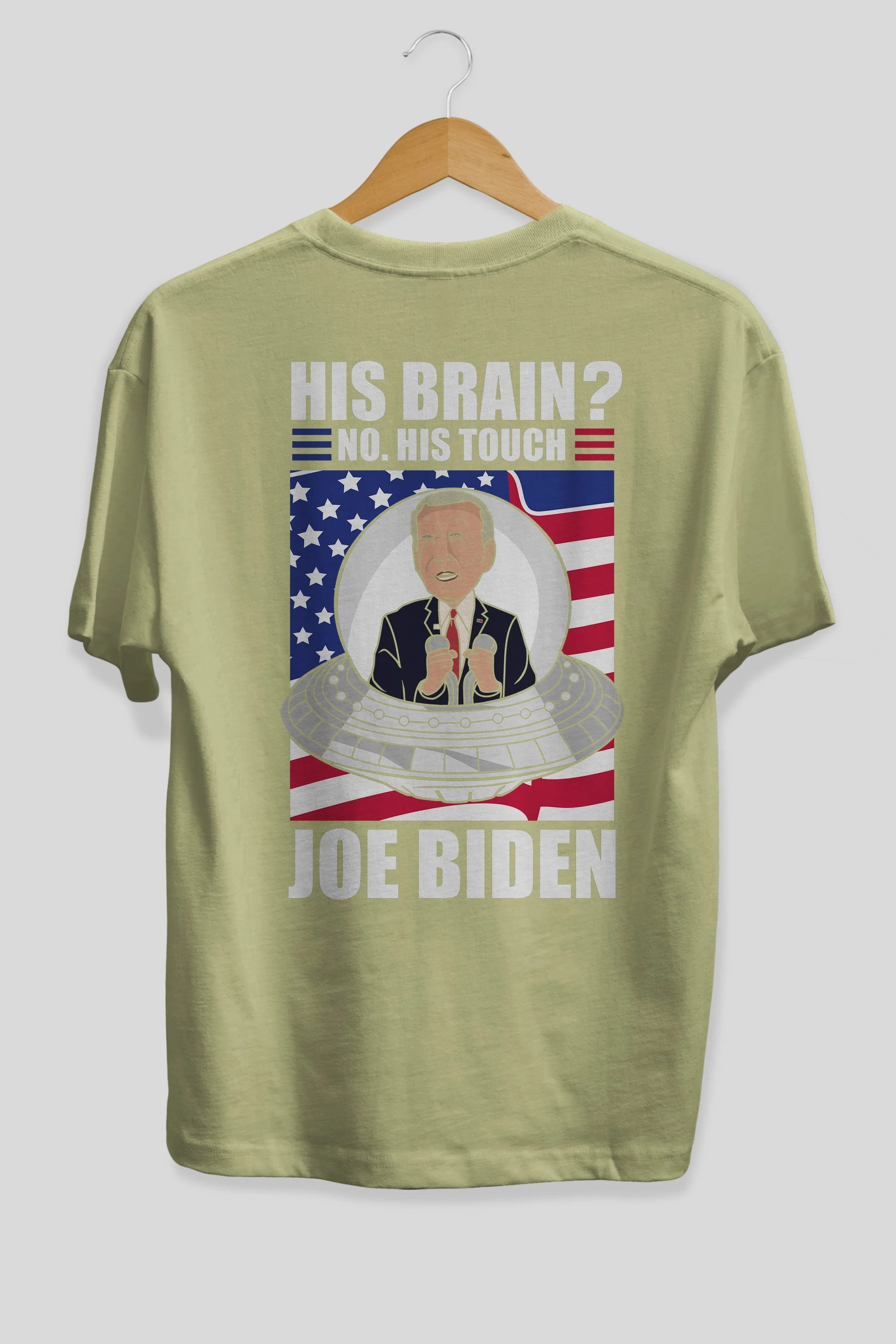 Alien Biden Arka Baskılı Oversize t-shirt Erkek Kadın Unisex %100 Pamuk tişort