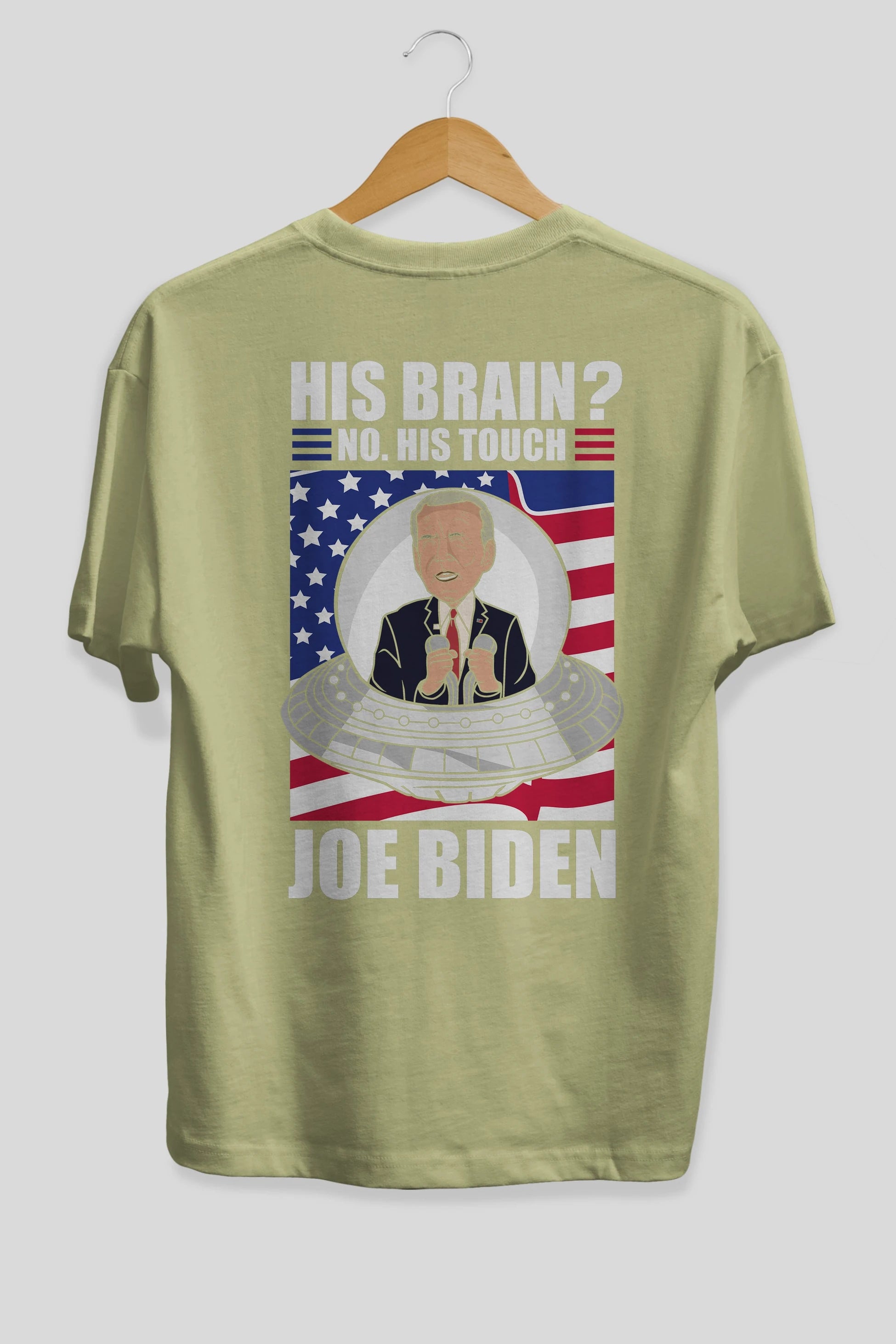 Alien Biden Arka Baskılı Oversize t-shirt Erkek Kadın Unisex %100 Pamuk tişort