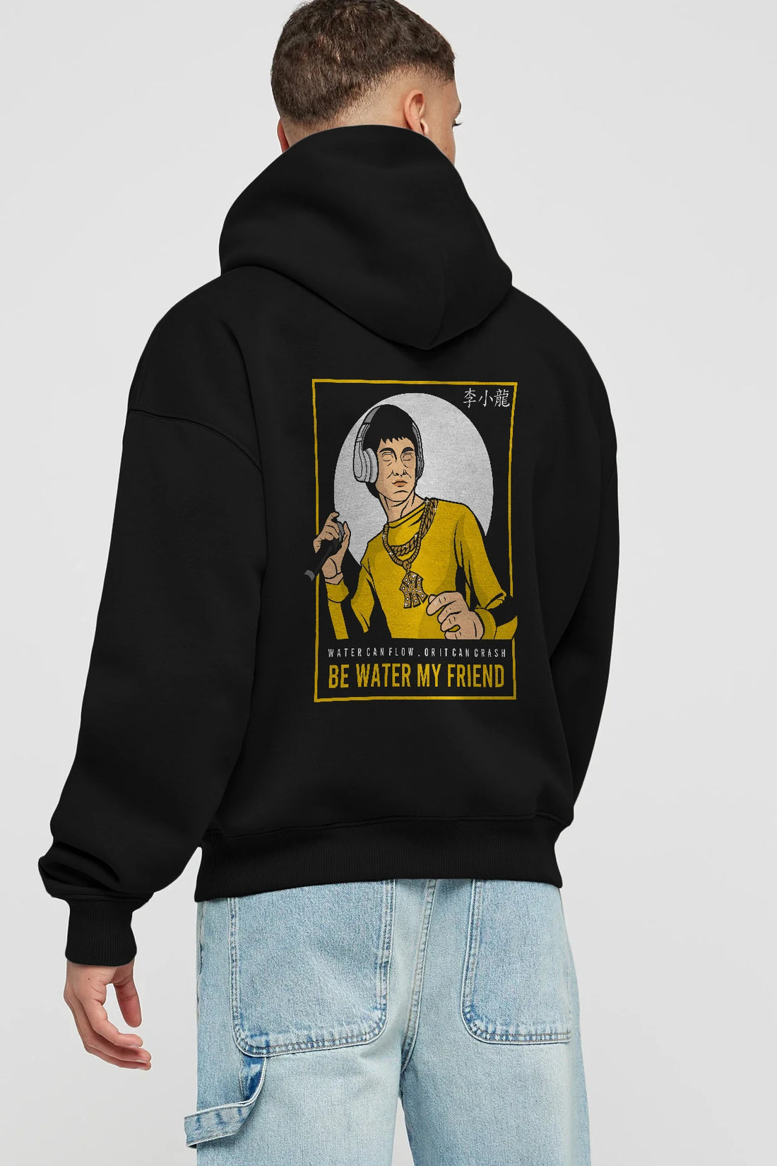 Bruce Lee Rapper Arka Baskılı Hoodie Oversize Kapüşonlu Sweatshirt Erkek Kadın Unisex