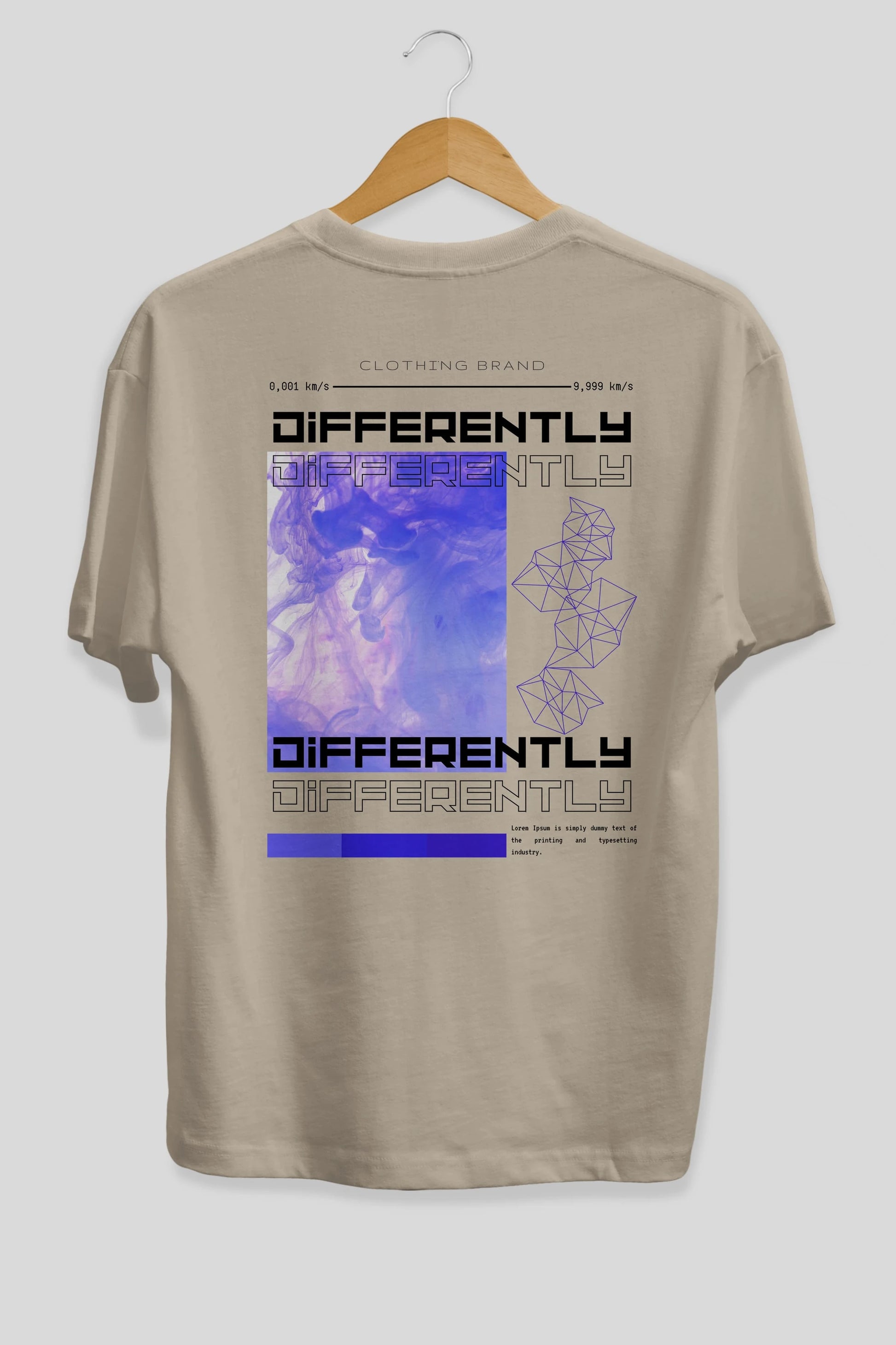 Differently Yazılı Arka Baskılı Oversize t-shirt Erkek Kadın Unisex