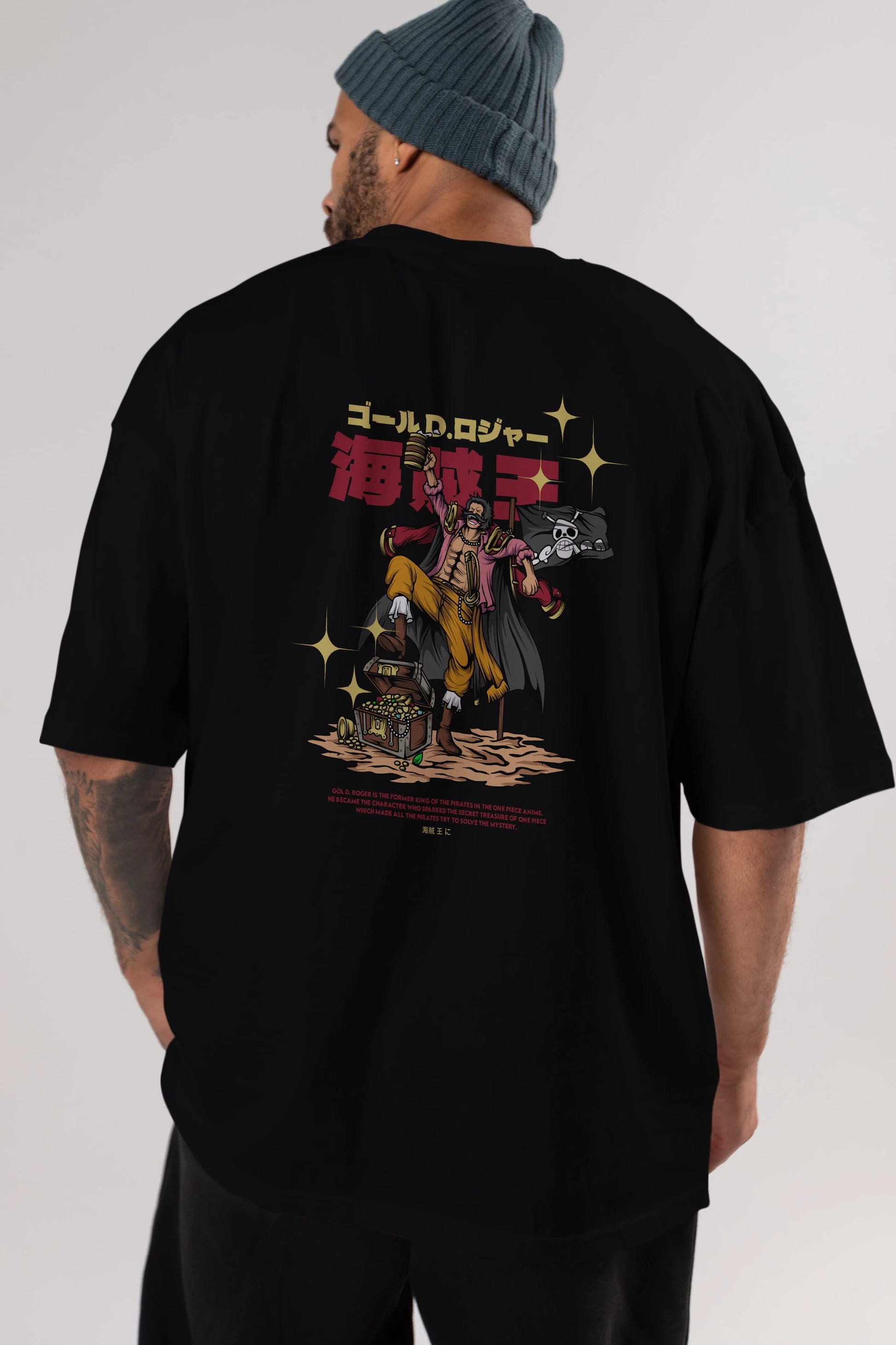 Roger Anime Arka Baskılı Oversize t-shirt Erkek Kadın Unisex